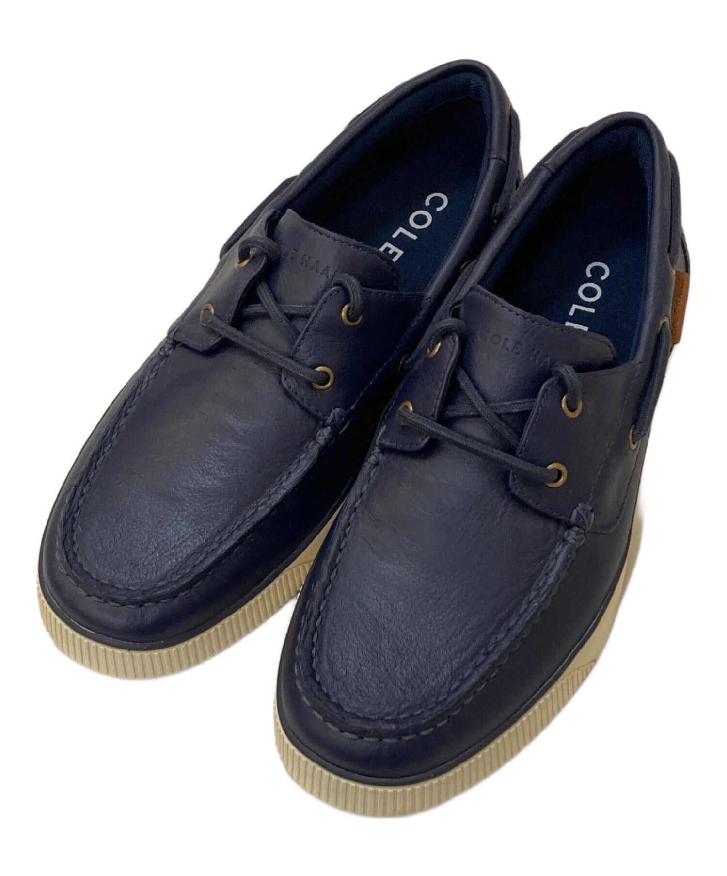 2足セットCOLE HAAN コールハーン8 1/2ブラックとネイビー 中古・古着通販】COLE HAAN (コールハーン) レザーデッキシューズ