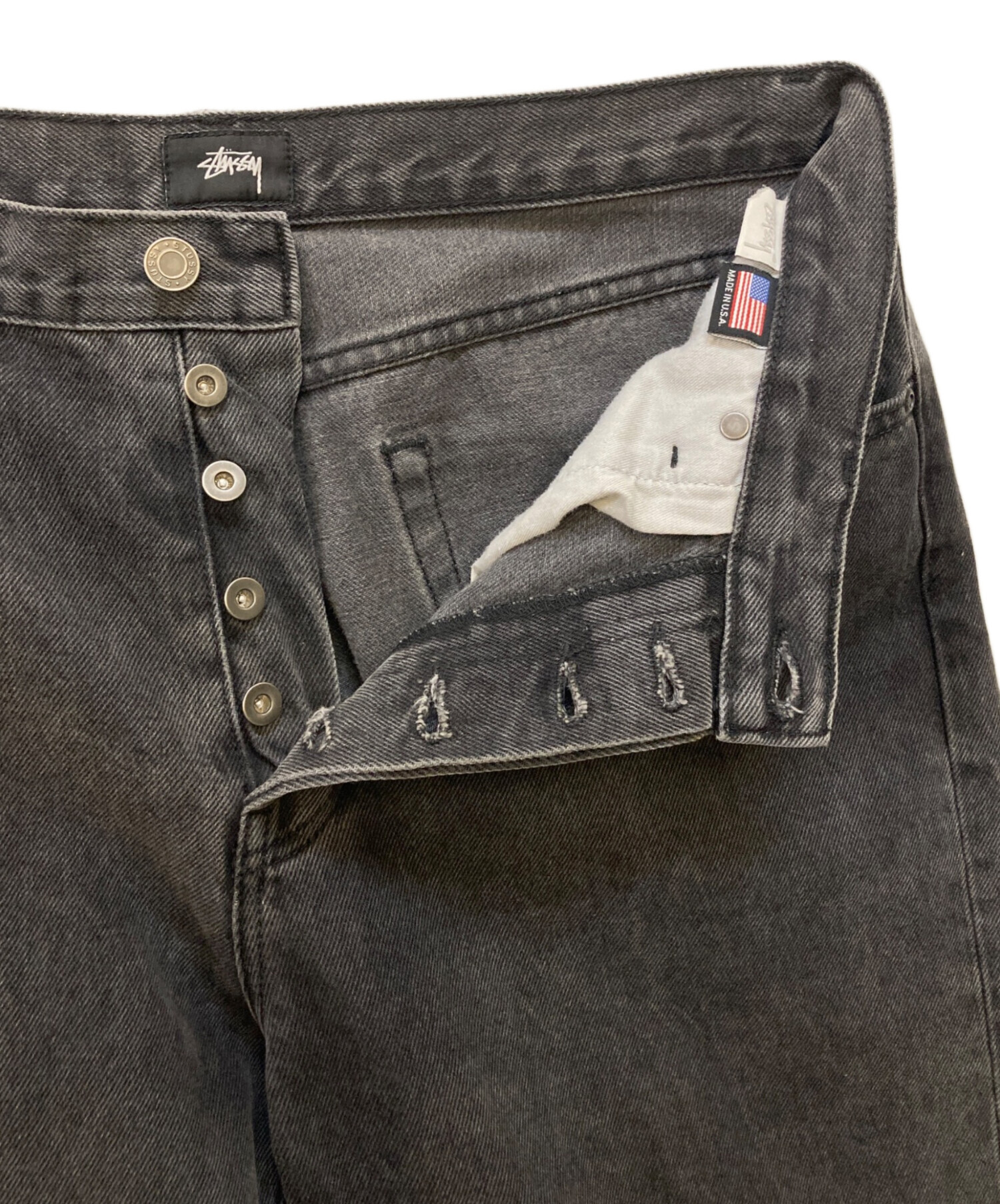 中古・古着通販】stussy (ステューシー) USA製 デニムパンツ ブラック