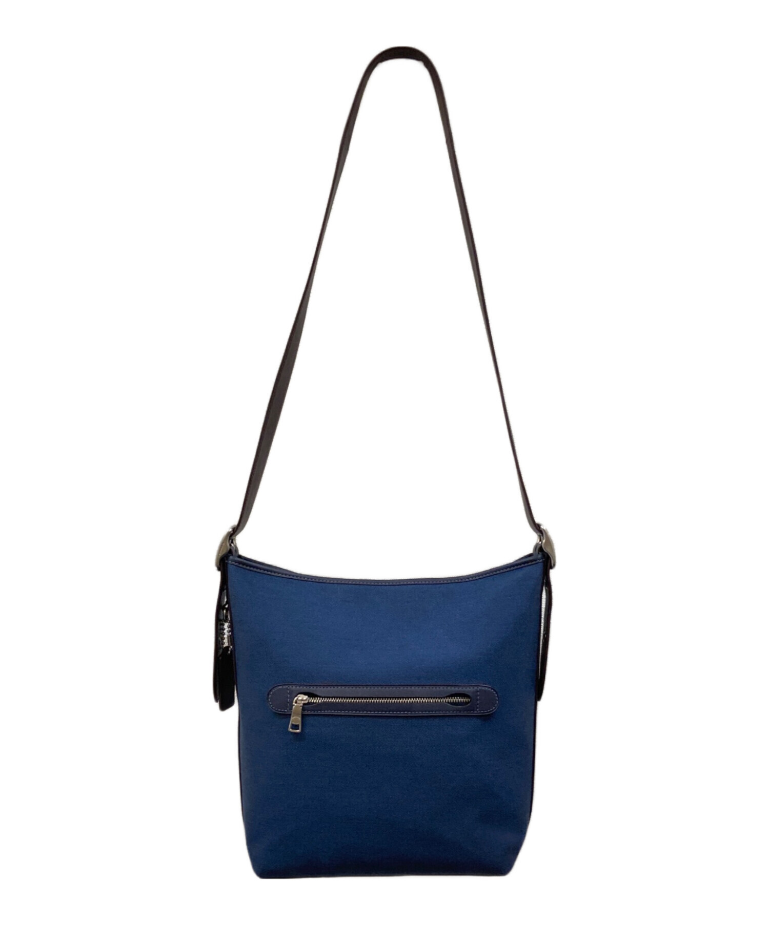 中古・古着通販】COACH (コーチ) ショルダーバッグ ブルー×ブラウン