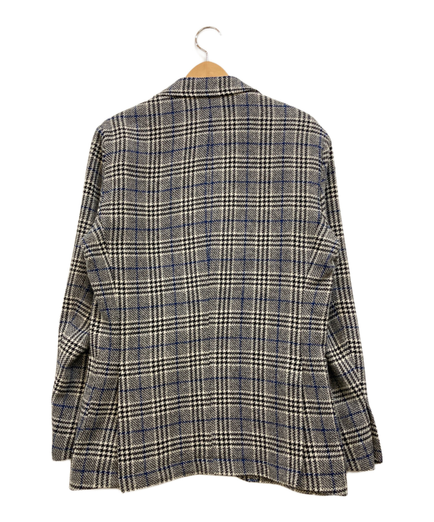美品 ビームス ウールツイード パッチワーク テーラードジャケット M ネイビー 美品】 ビームス ハリスツイード BEEMS Harris Tweed テーラード