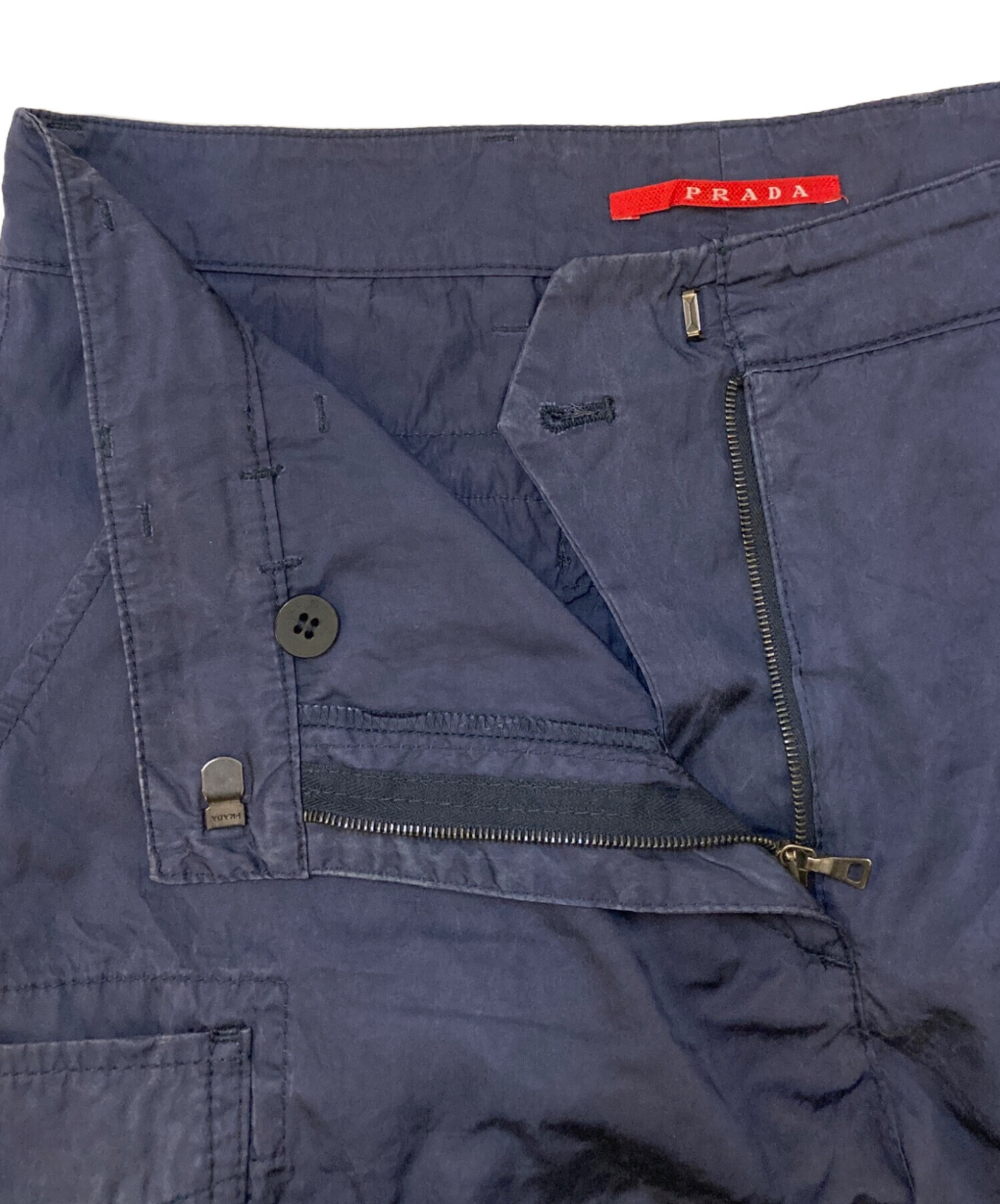 中古・古着通販】PRADA (プラダ) シルクナイロン ショートカーゴパンツ 
