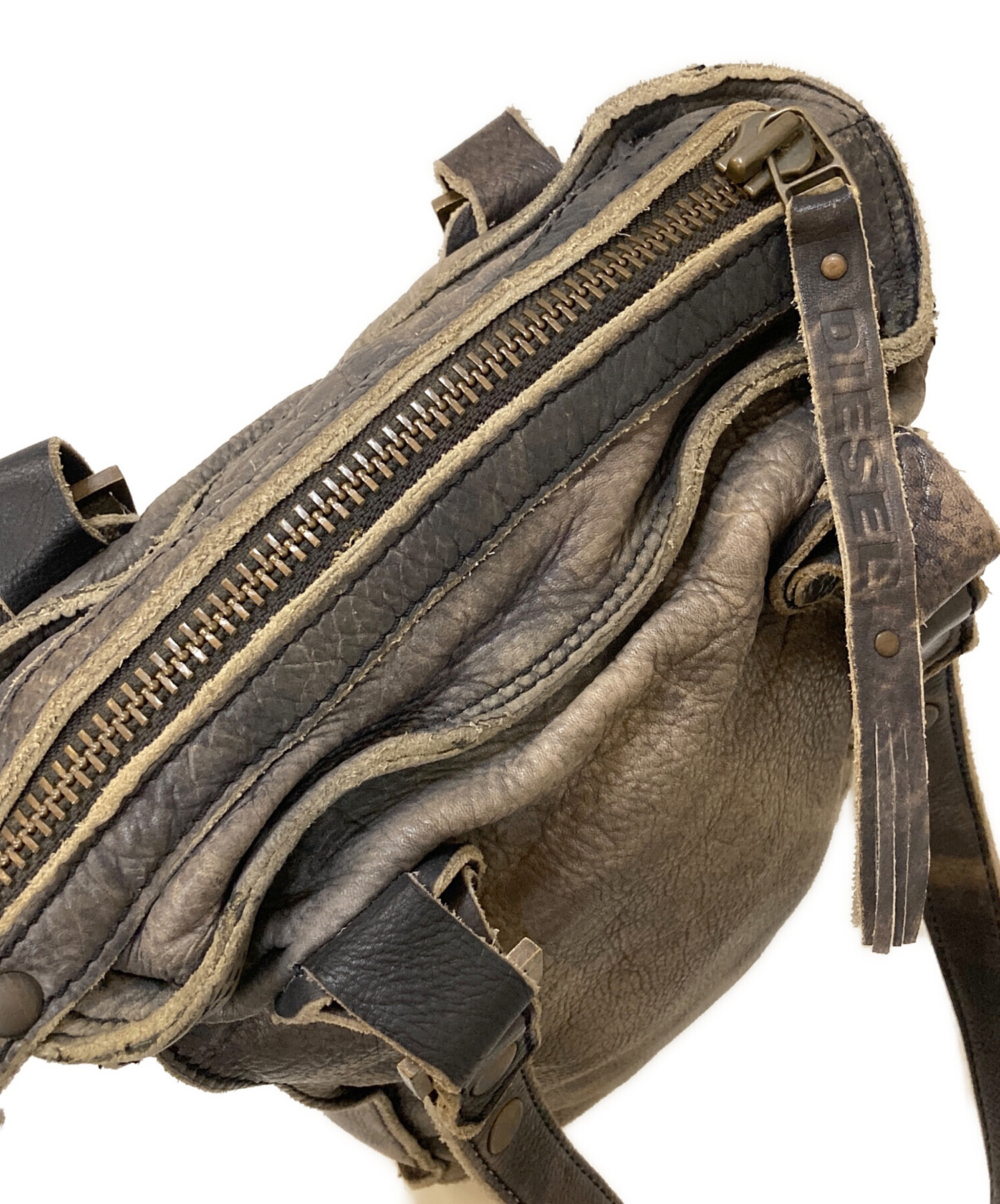 中古・古着通販】DIESEL (ディーゼル) スタッズレザートートバッグ 
