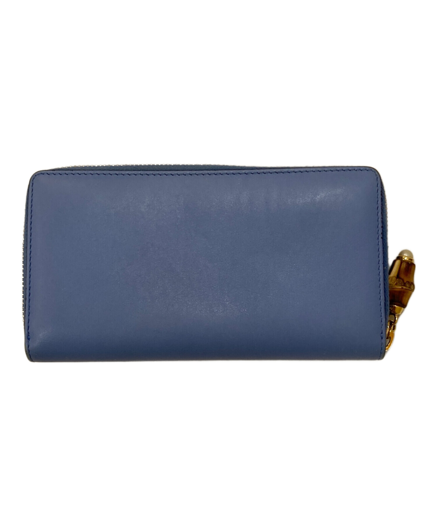 中古・古着通販】GUCCI (グッチ) バンブーハンドル長財布 ブルー 