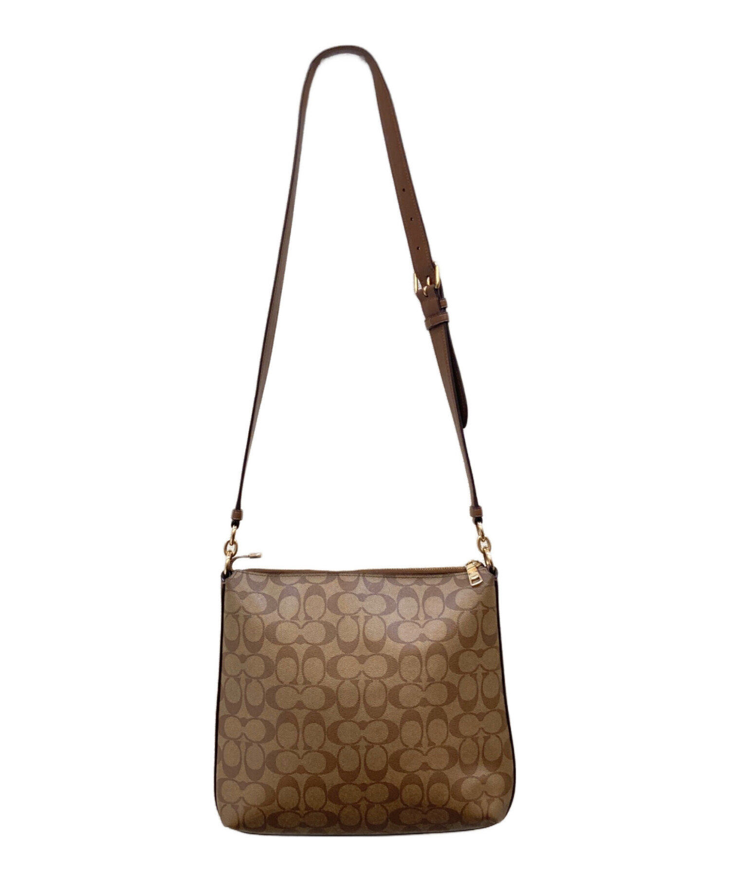 【新品未使用】コーチ　ショルダーバッグ　茶　シグネチャー 中古・古着通販】COACH (コーチ) シグネチャー ショルダーバッグ