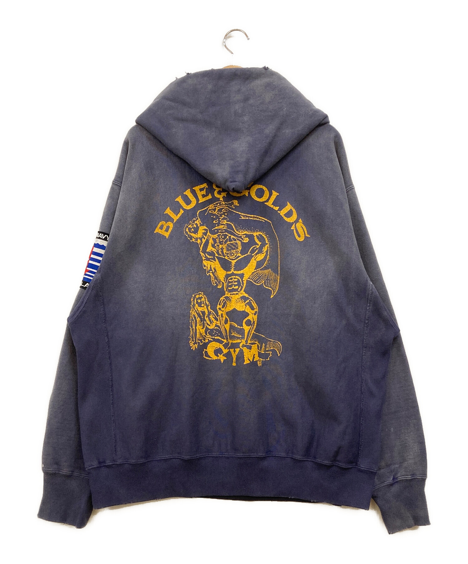 BOWWOW USN HOODIE NAVY パーカ AGEING ダメージ加工 中古・古着通販】BOWWOW (バウワウ) US NAVY SEALAB HOODIE パーカー
