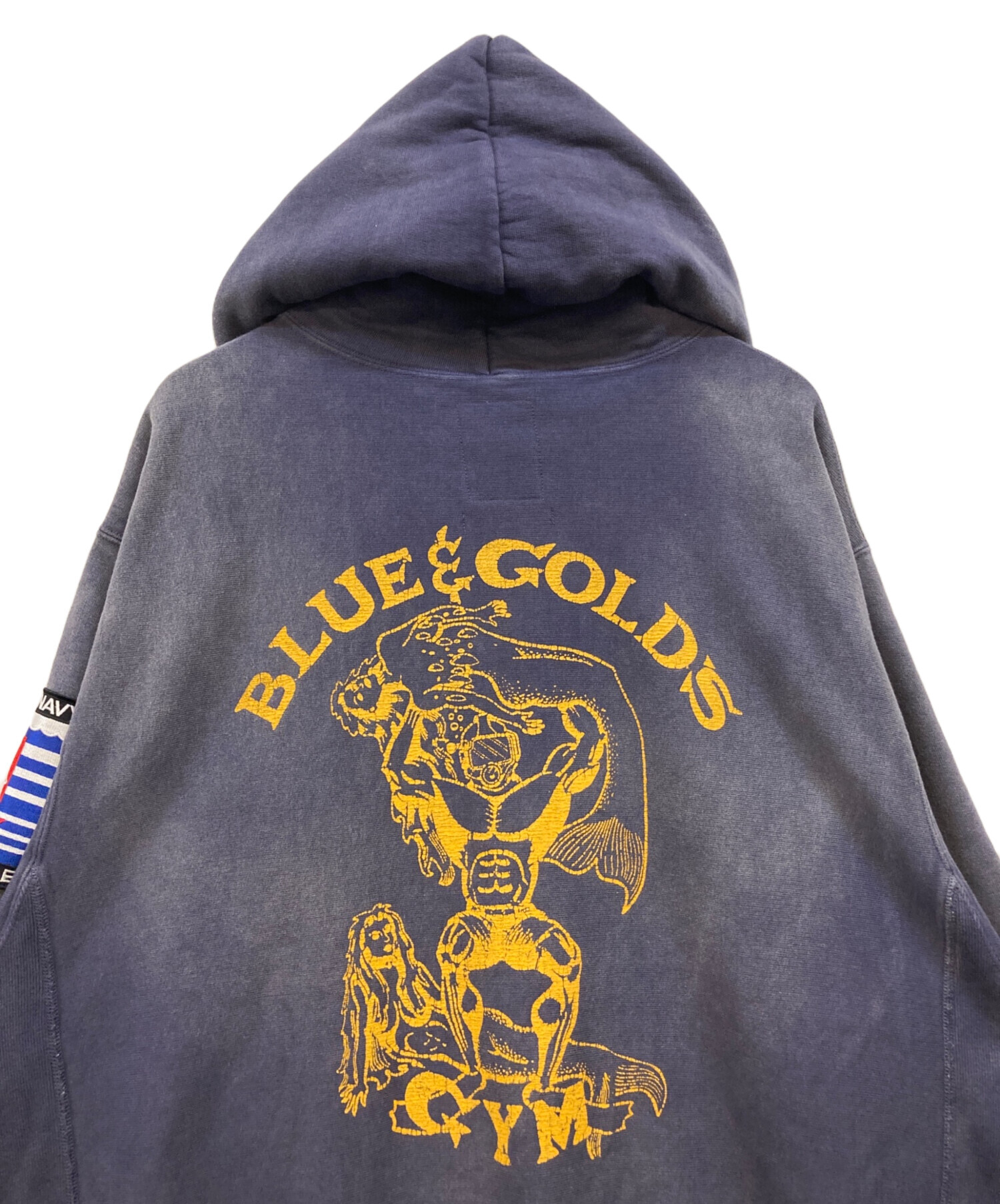 週末限定値下げ！BOWWOW ダメージ加工 ネイビー　フード付きパーカー 週末限定値下げ！BOWWOW ダメージ加工 ネイビー フード付きパーカー