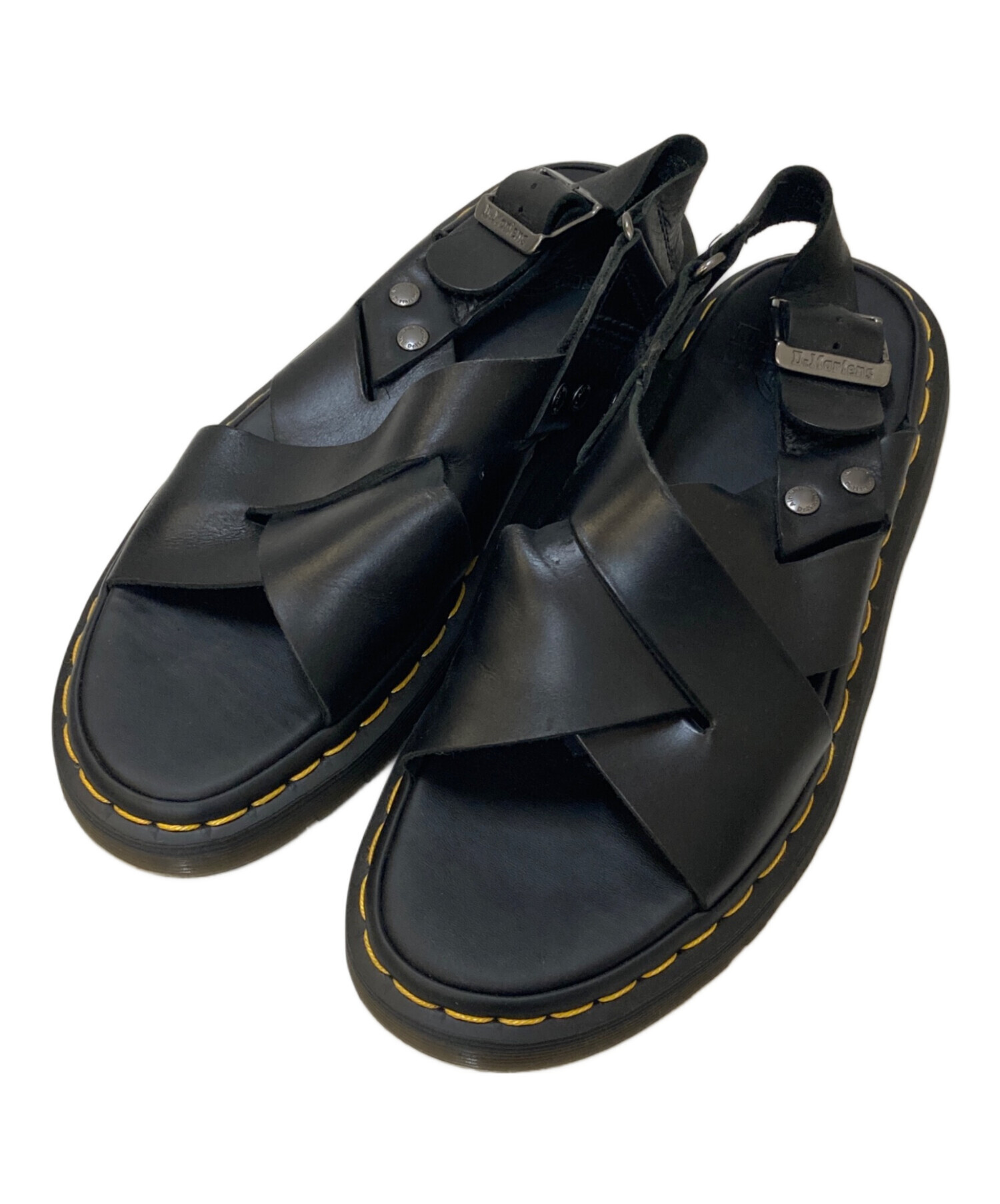 美品 Dr.Martens 黒 レザー サンダル 中古・古着通販】Dr.Martens (ドクターマーチン) ZANE レザーサンダル