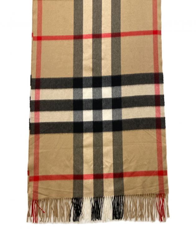 バーバリーズ Burberry's スカーフ 黒×ベージュ×マルチ チェック柄/クマ 美品 バーバリーズ Burberry\u0027s スカーフ 黒×ベージュ×マルチ チェック柄
