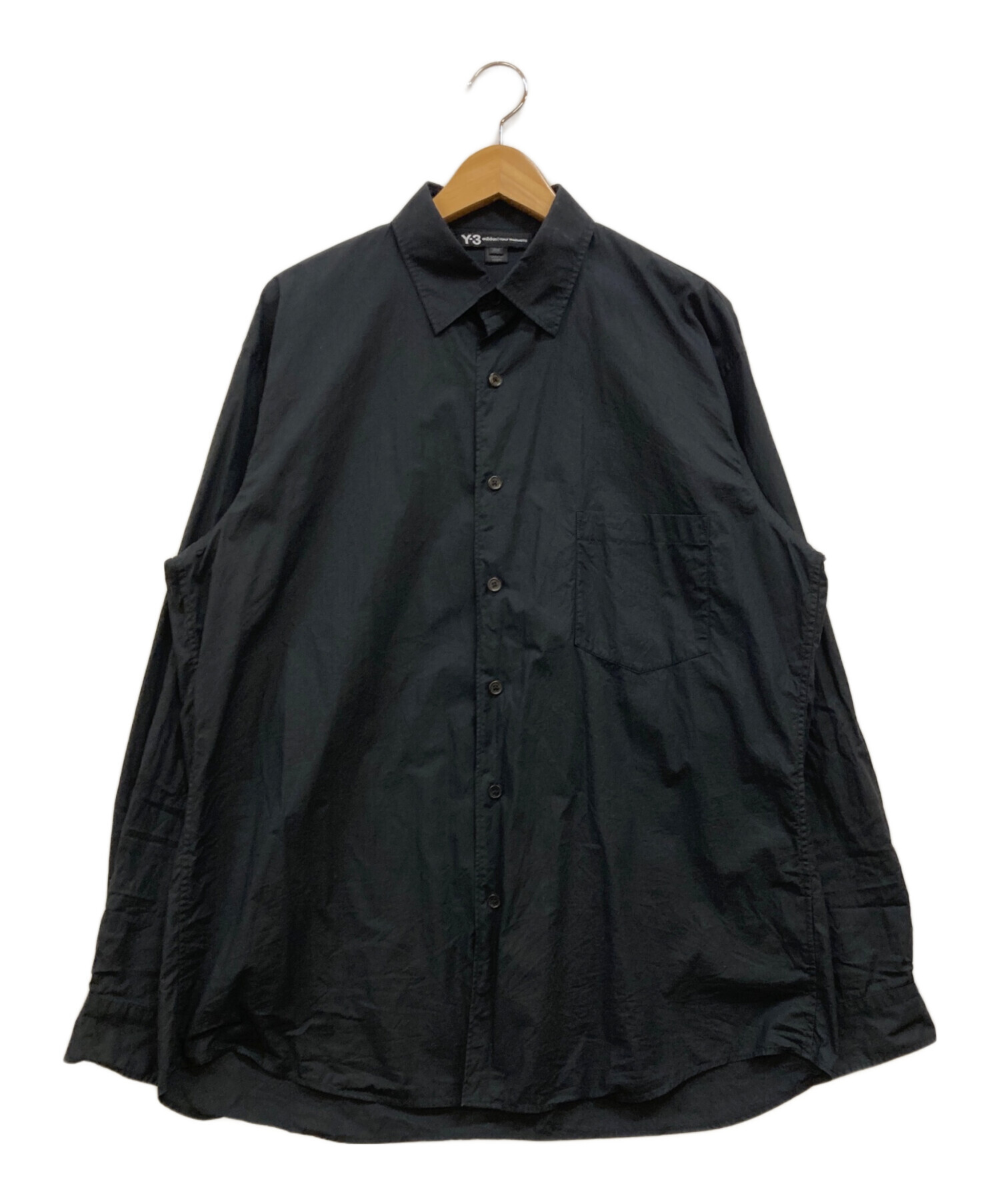 中古・古着通販】Y-3 (ワイスリー) バッグプリント長袖シャツ ブラック 