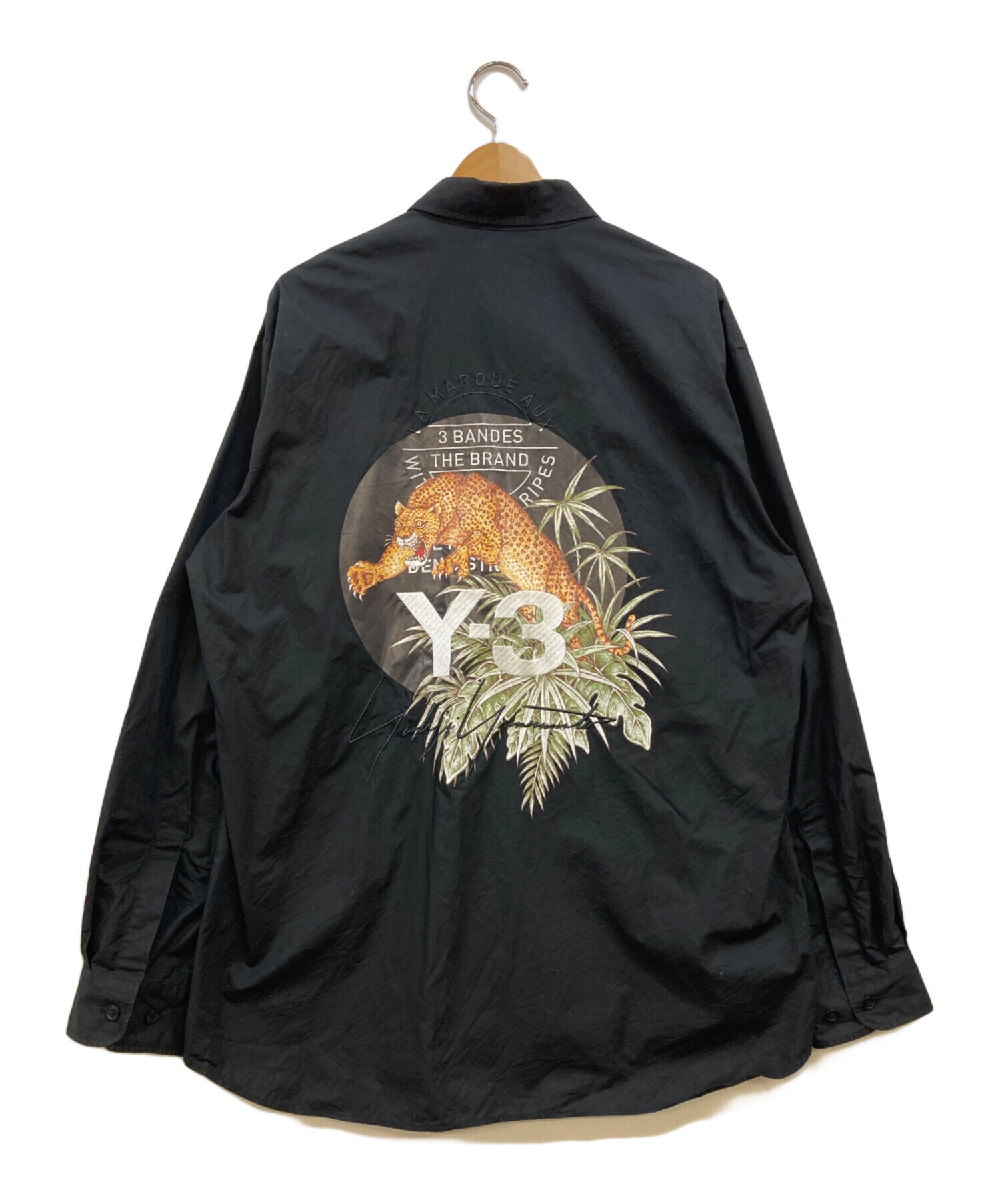 中古・古着通販】Y-3 (ワイスリー) バッグプリント長袖シャツ ブラック 