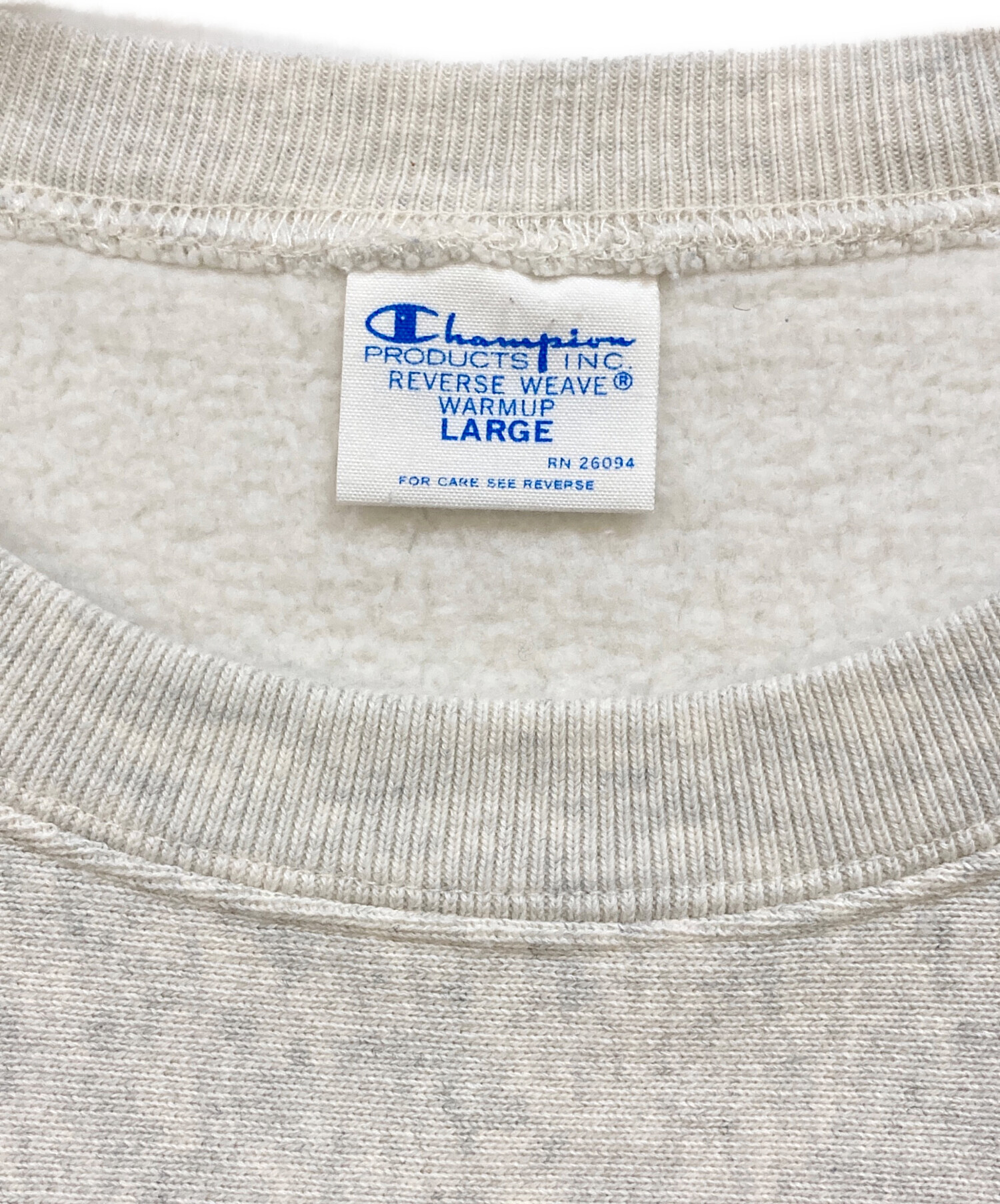 Champion Reverse Weave NAVYロゴ L グレー 中古・古着通販】Champion REVERSE WEAVE (チャンピオン