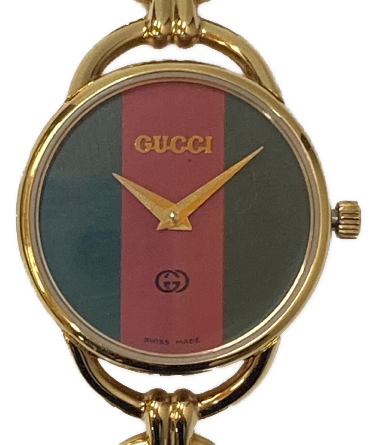GUCCI オールドグッチ シェリーライン　 クォーツ時計 グリーン/レッド 中古・古着通販】GUCCI (グッチ) シェリーライン ウォッチワインダー