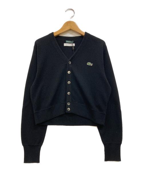 ラコステ ビームス別注 ウール混 Ｖネックカーディガン ブラック 黒 ラコステ ビームス別注 ウール混 Vネックカーディガン ブラック