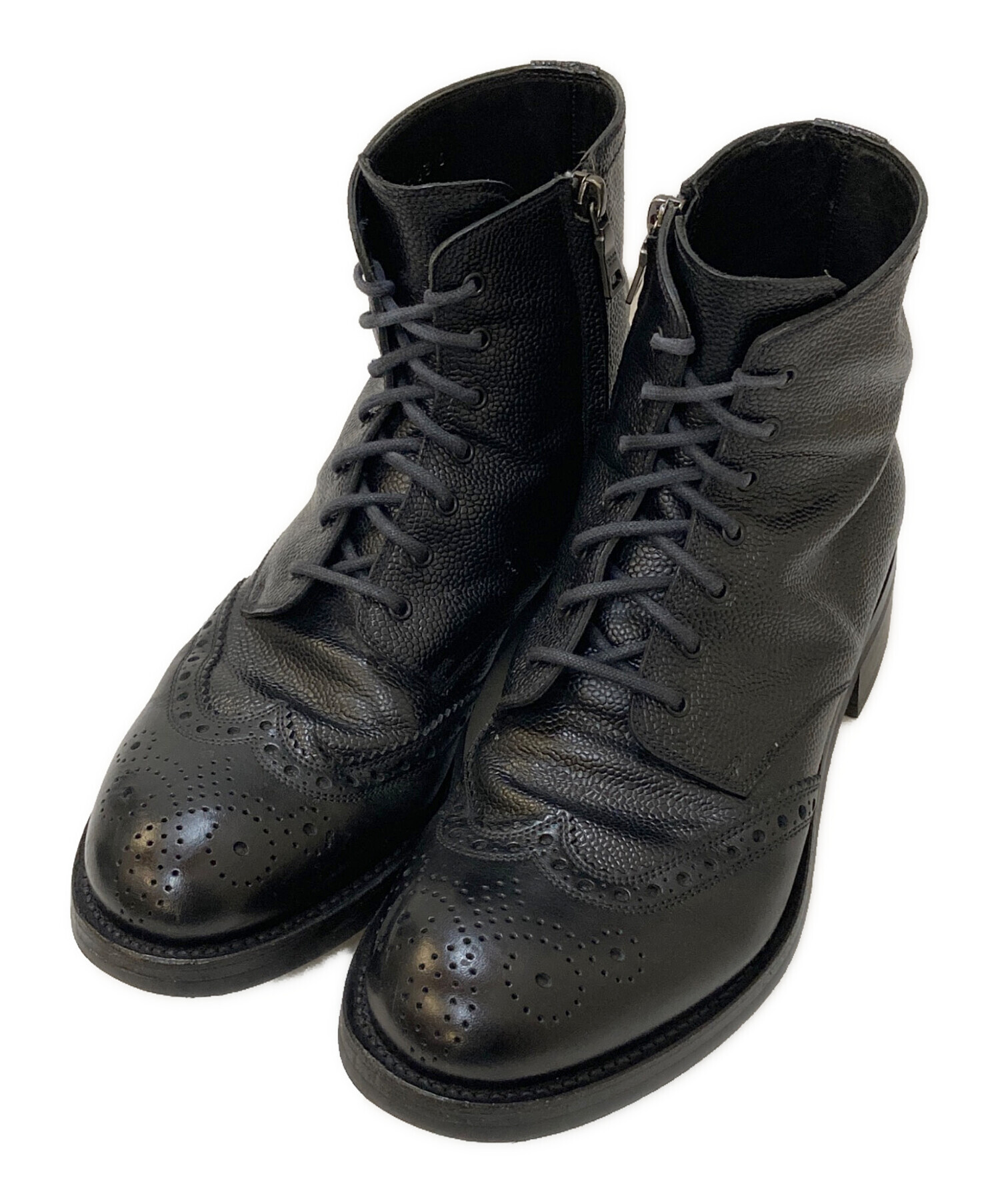 中古・古着通販】PRADA (プラダ) ウィングチップレースアップブーツ 