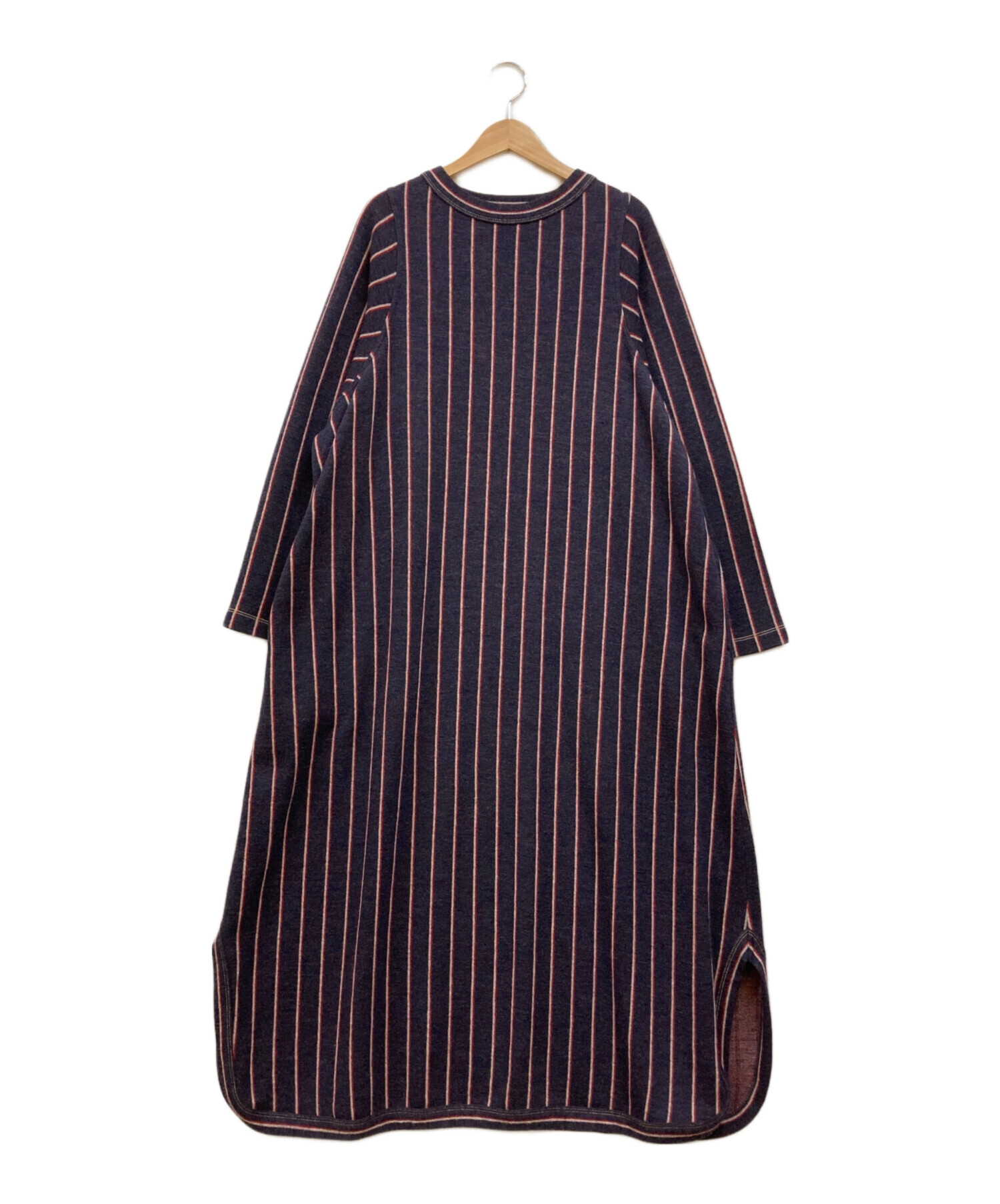 ふうちゃん 様45R ウールジャージフラノワンピース R刺繍 ネイビー 45Rジャージフラノのドレス: WOMEN｜45R