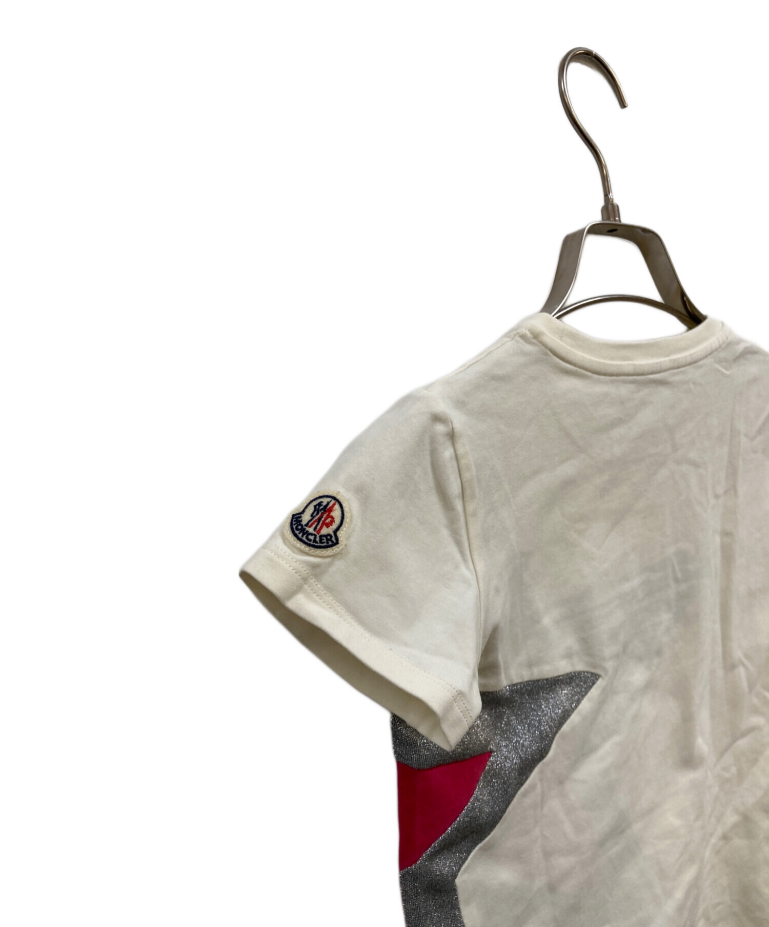 MONCLER モンクレール MAGLIA T-SHIRT フロントエンブロイダリーロゴ 半袖Tシャツ ホワイト G29548C76620 レディース キッズ MONCLER - MONCLER モンクレール MAGLIA T-SHIRT フロントエンブロイ