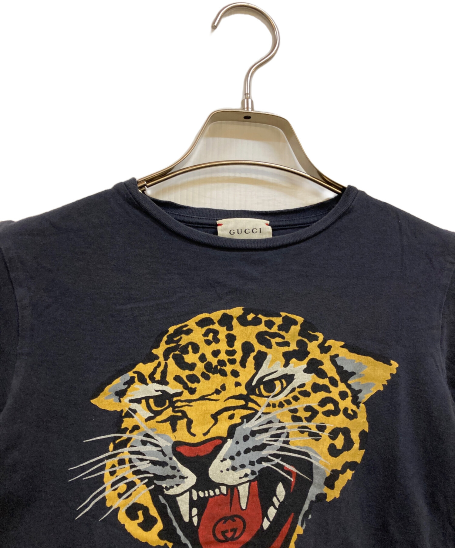 中古・古着通販】GUCCI (グッチ) タイガーTシャツ ネイビー サイズ:10