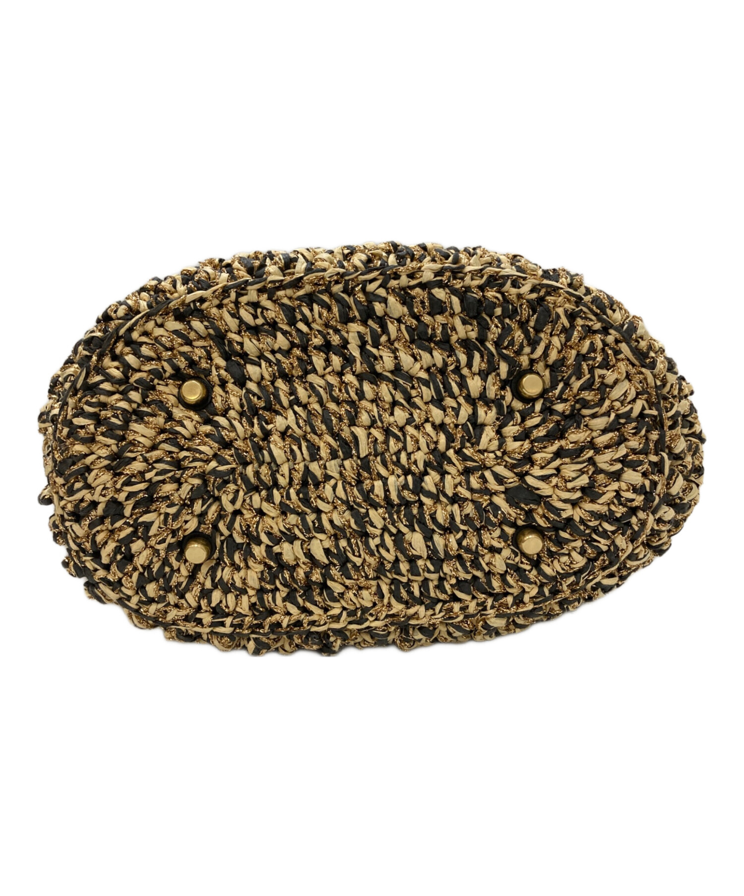 中古・古着通販】COACH (コーチ) ストロー×レザー スモールトート