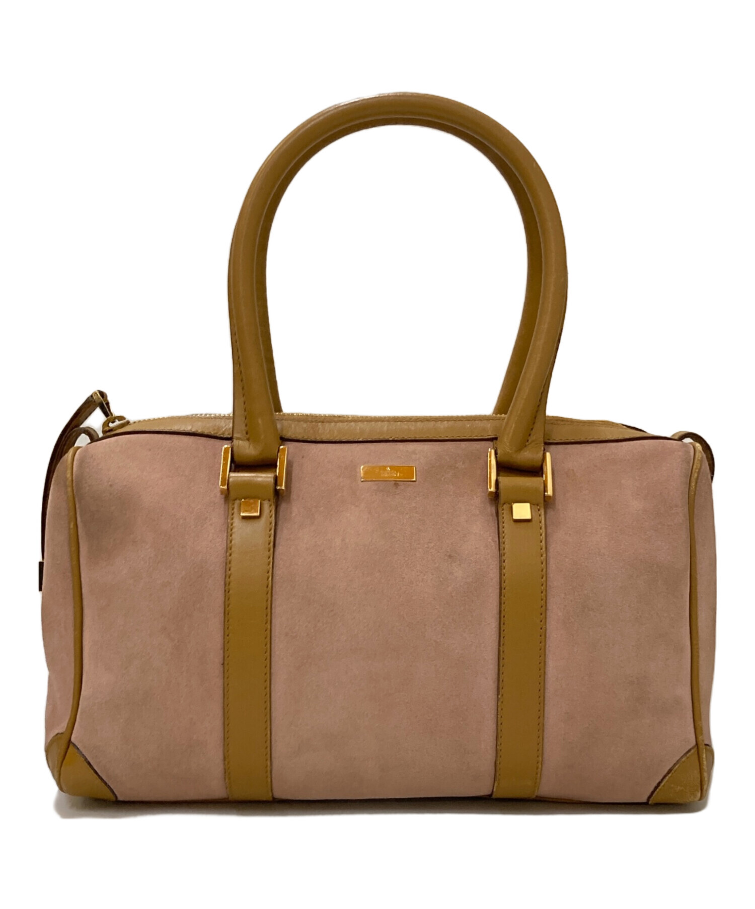 中古・古着通販】GUCCI (グッチ) スウェードミニボストンバッグ ピンク 