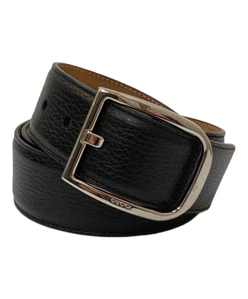 GUCCI ブラックレザー ベルト 85-34 中古・古着通販】GUCCI (グッチ) シボレザーベルト ブラック サイズ:85