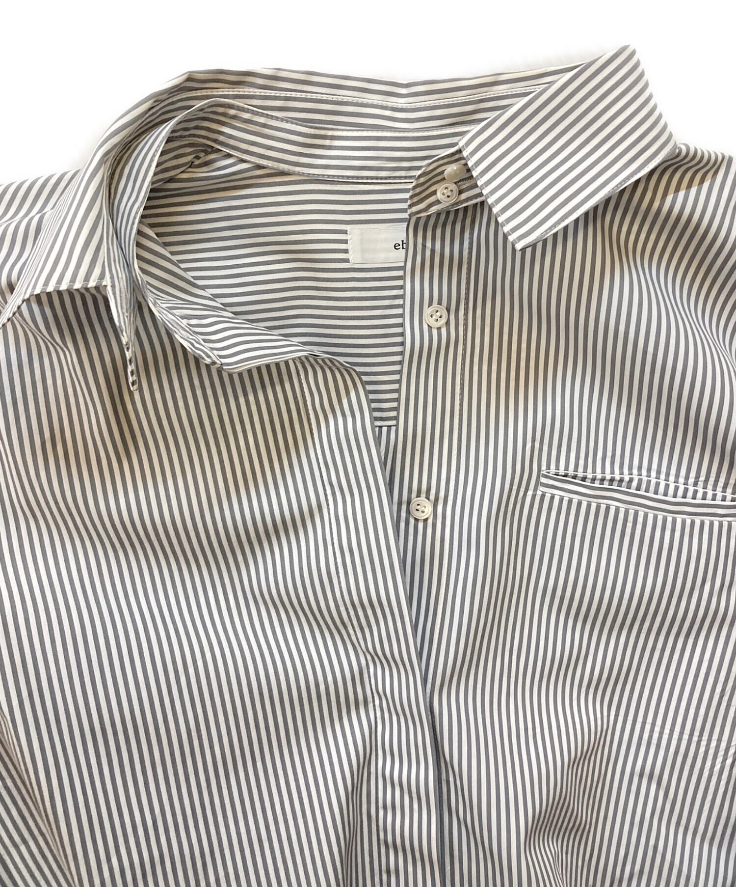 中古・古着通販】ebure (エブール) ローガンコットンストライプシャツ
