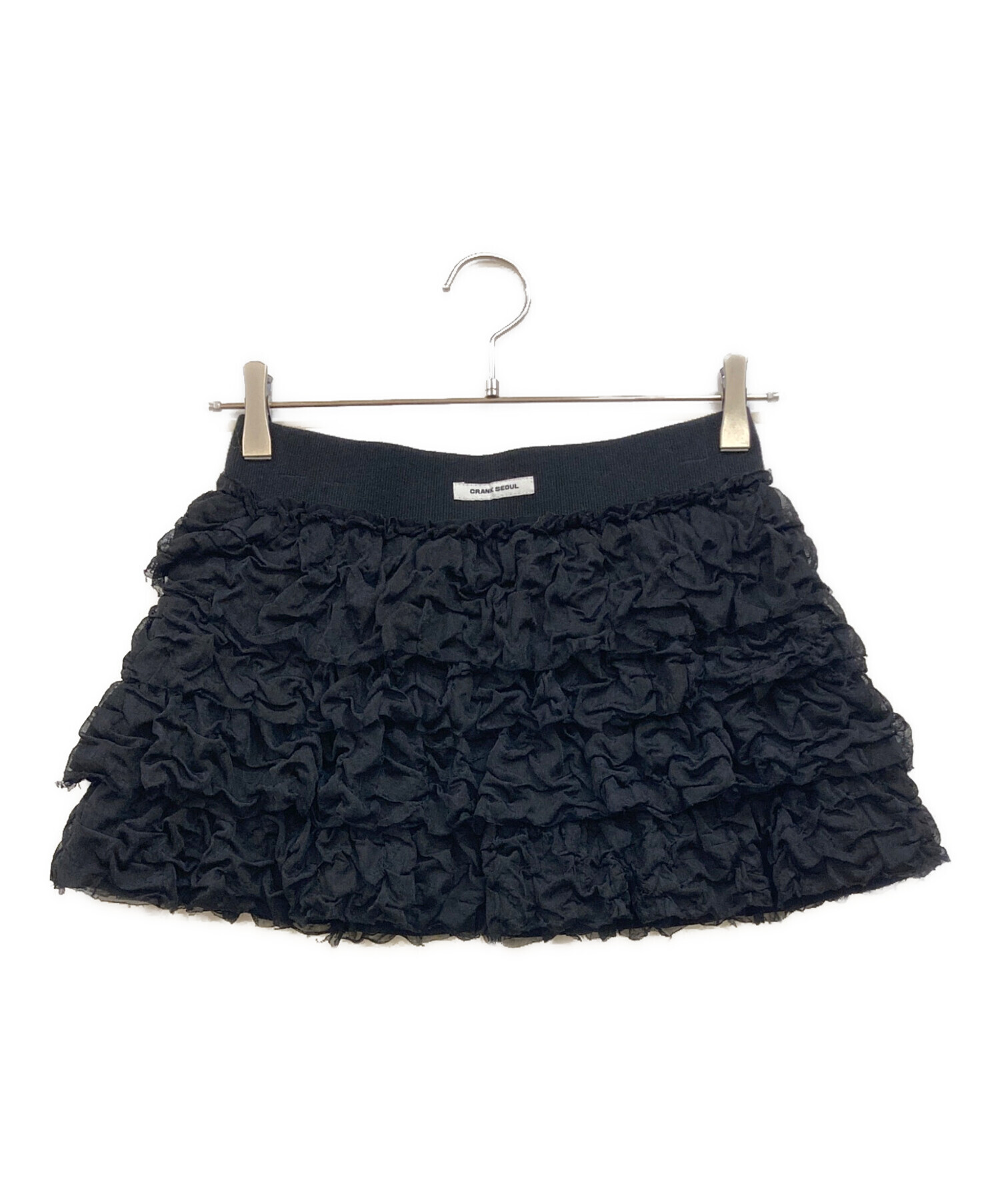 CRANK CANCAN FRILL MINI SKIRT ブラック CRANK】CANCAN FRILL MINI