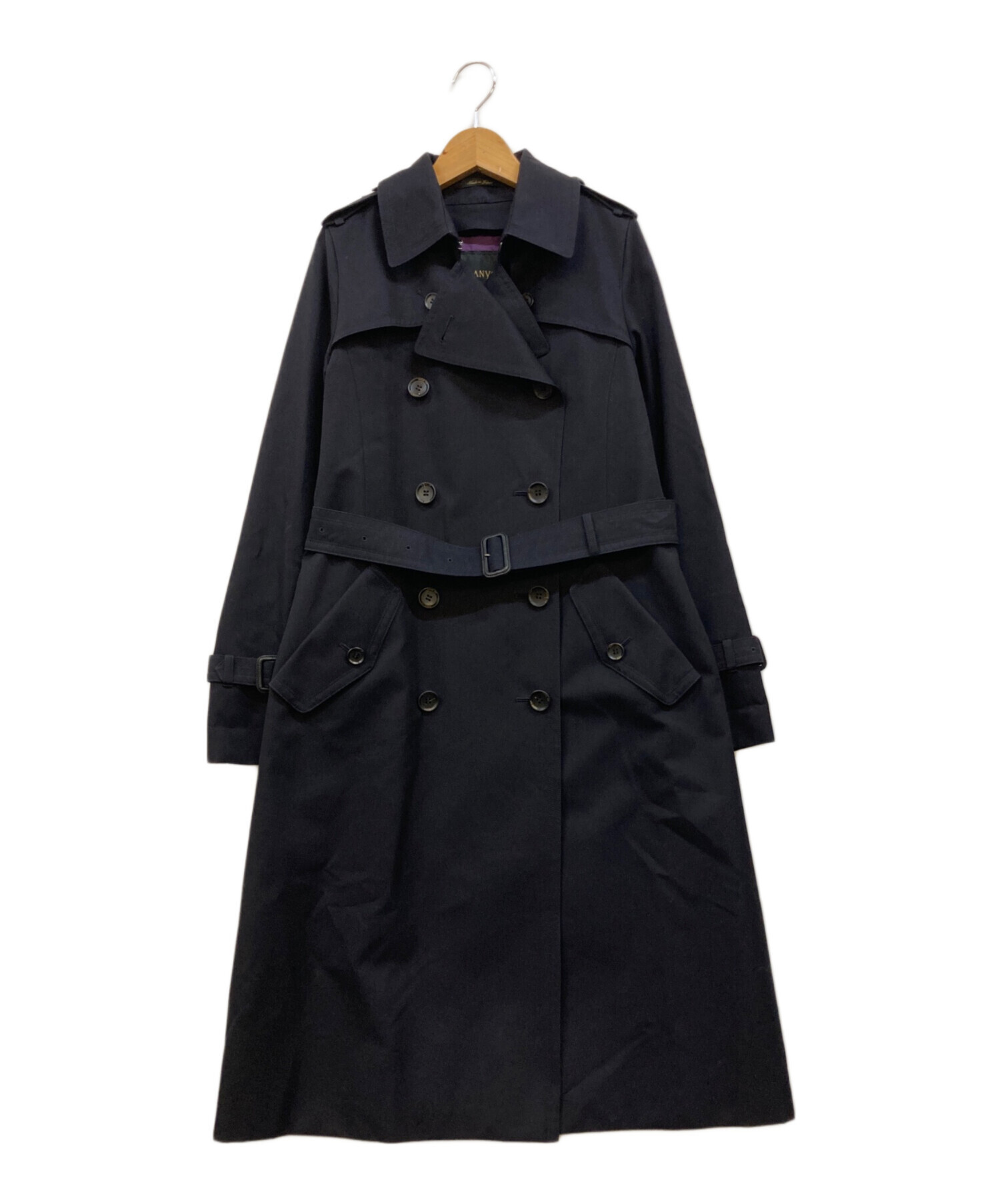 SANYO サンヨー メンズ 日本製トレンチコート M ブラック 100年コート＞スタンダードモデル ダブルトレンチコート(コート