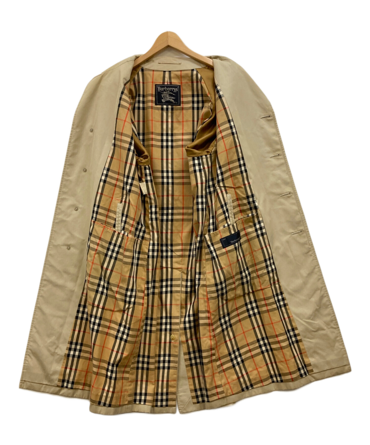 Burberry バーバリー ベージュ ステンカラーコート チェック裏地 中古・古着通販】Burberry's (バーバリーズ) 裏地ノバチェックステン