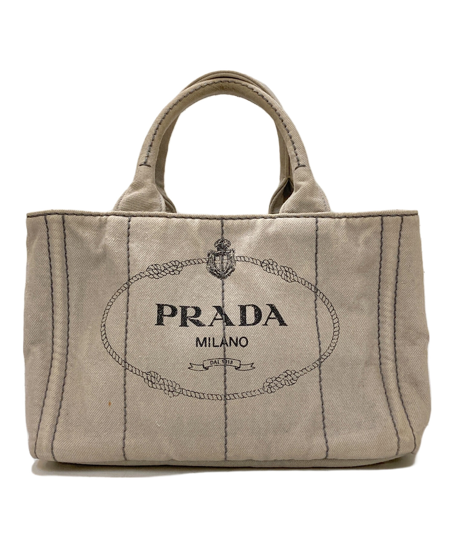 中古・古着通販】PRADA (プラダ) カナパ デニムトートバッグ グレー 