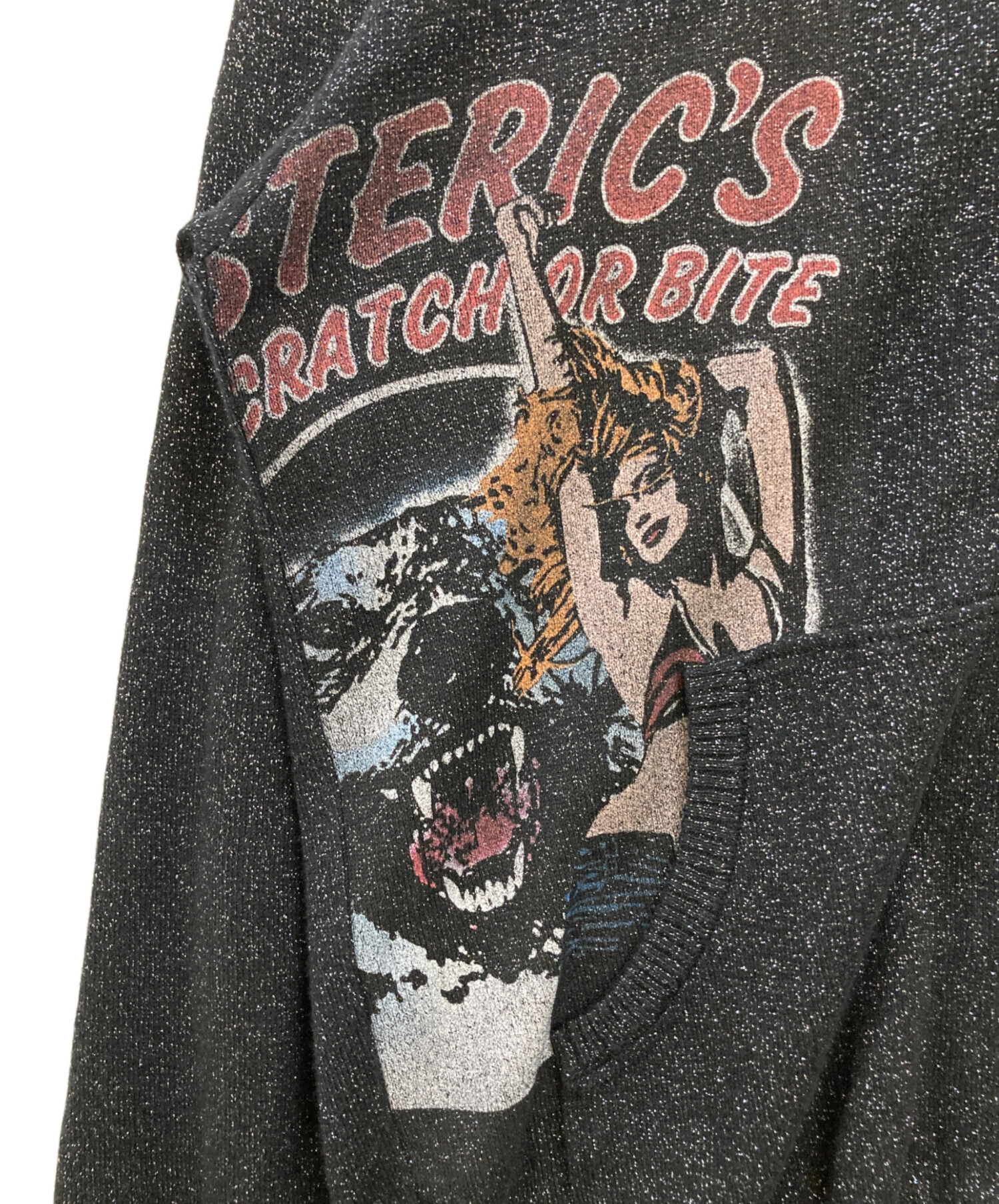 ヒスガールプリント ラメジップアップパーカーused 中古・古着通販】Hysteric Glamour (ヒステリックグラマー) ヒスガール