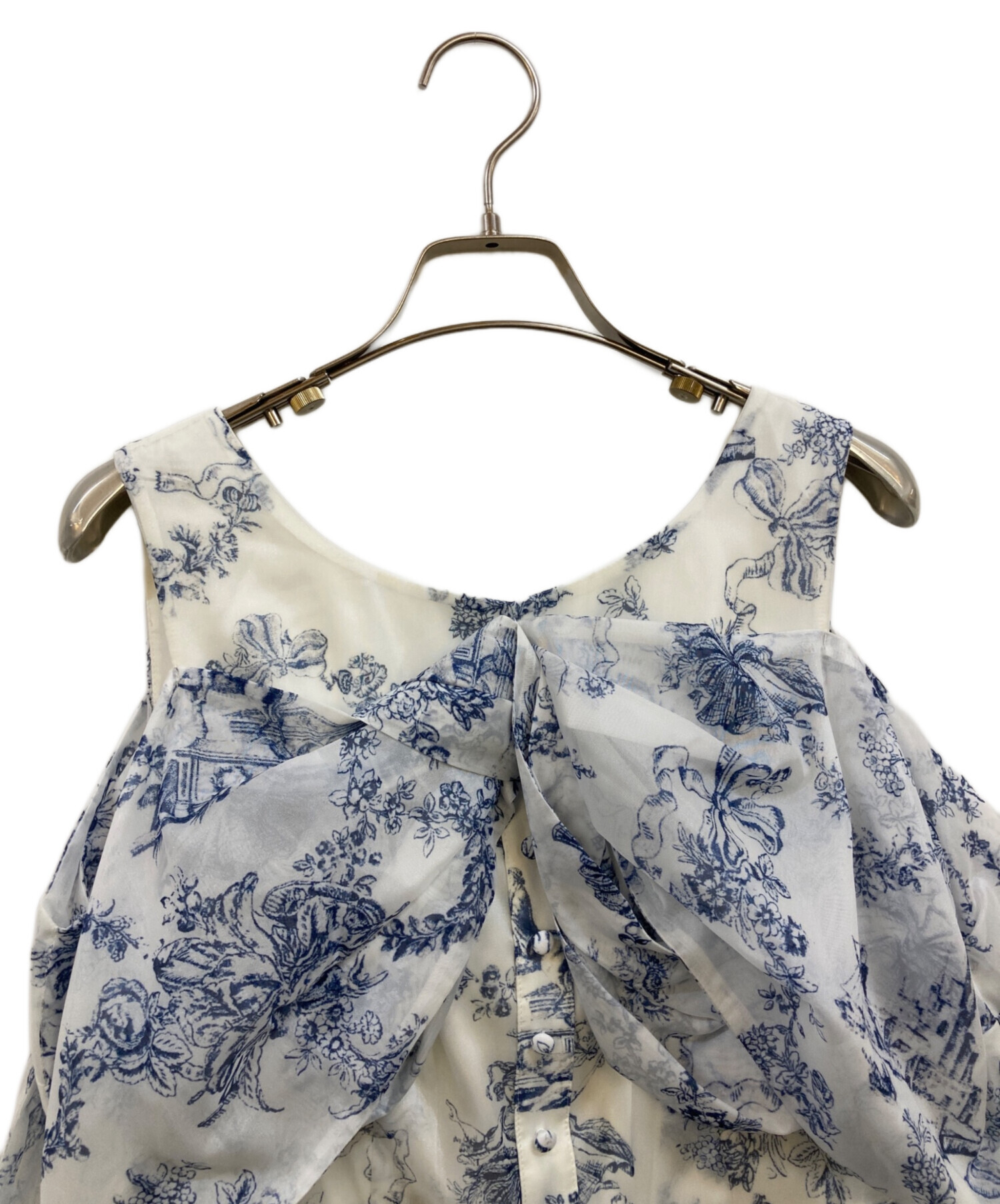 中古・古着通販】riu (リウ) TWIST RIBBON TOILE DE JOUY DRESS ブルー