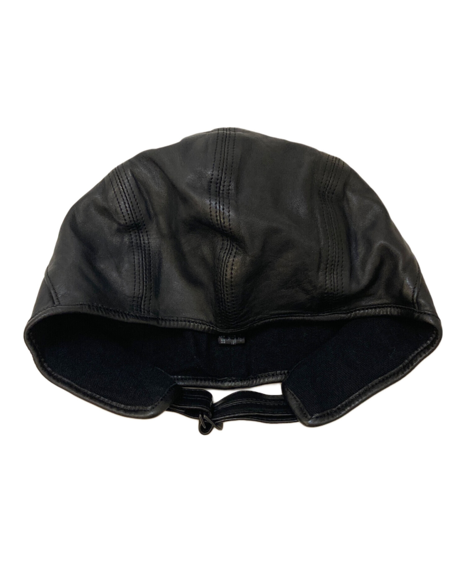 中古・古着通販】JULIUS (ユリウス) レザーフライトキャップ ブラック