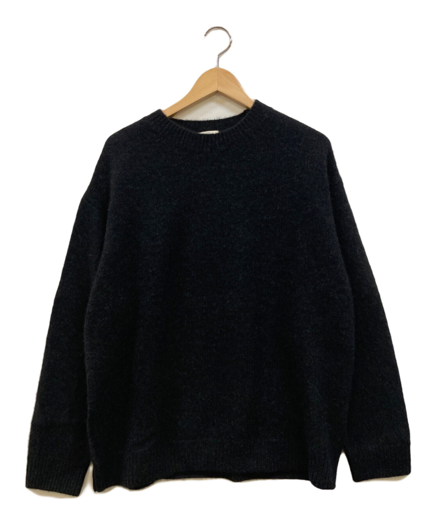 トップス LIDNM CASHMERE MILLED CREW KNIT 中古・古着通販】LIDnM (リドム) CASHMERE MILLED CREW KNIT ブラック