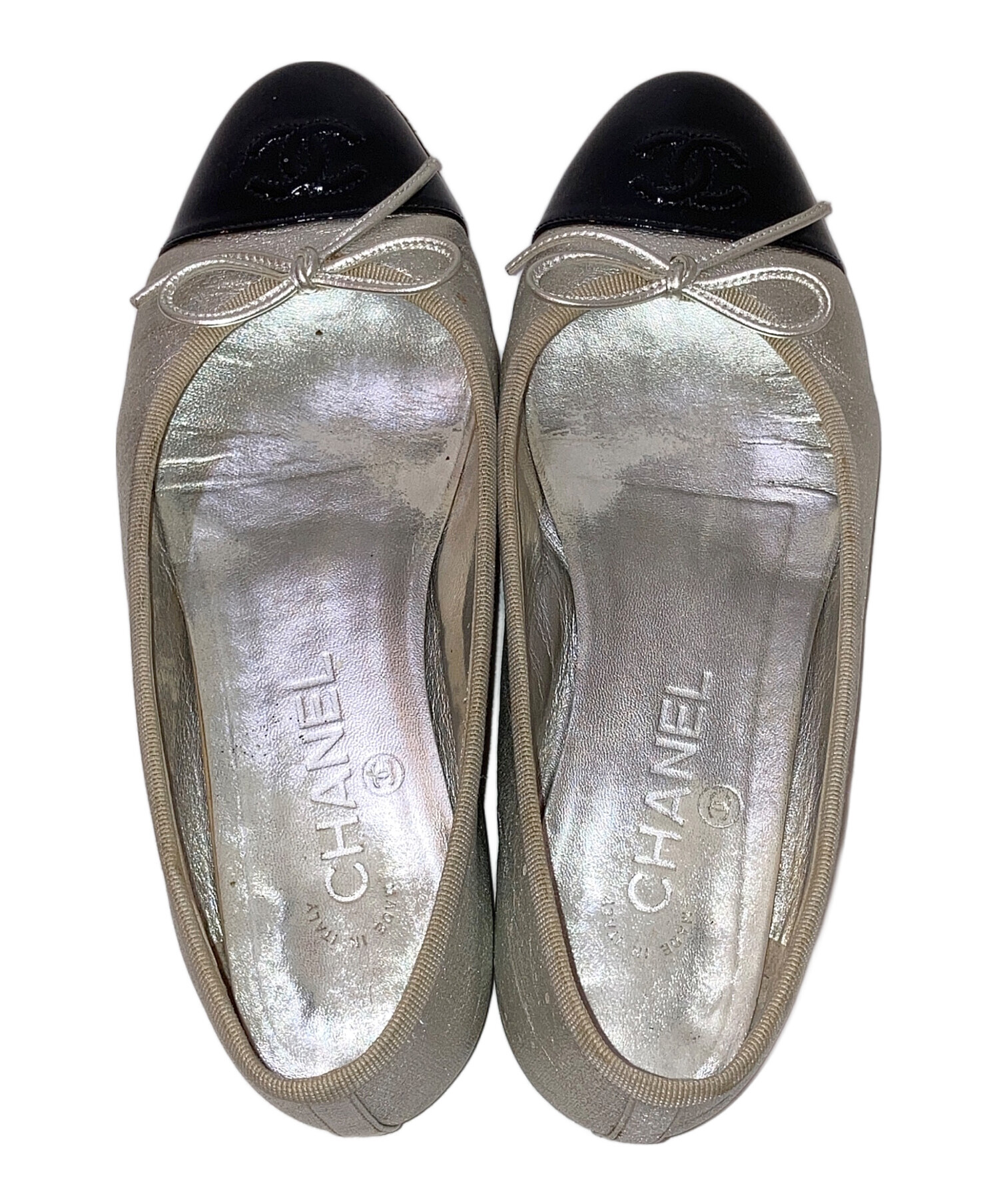 中古・古着通販】CHANEL (シャネル) ココマーク バレリーナ メタリック