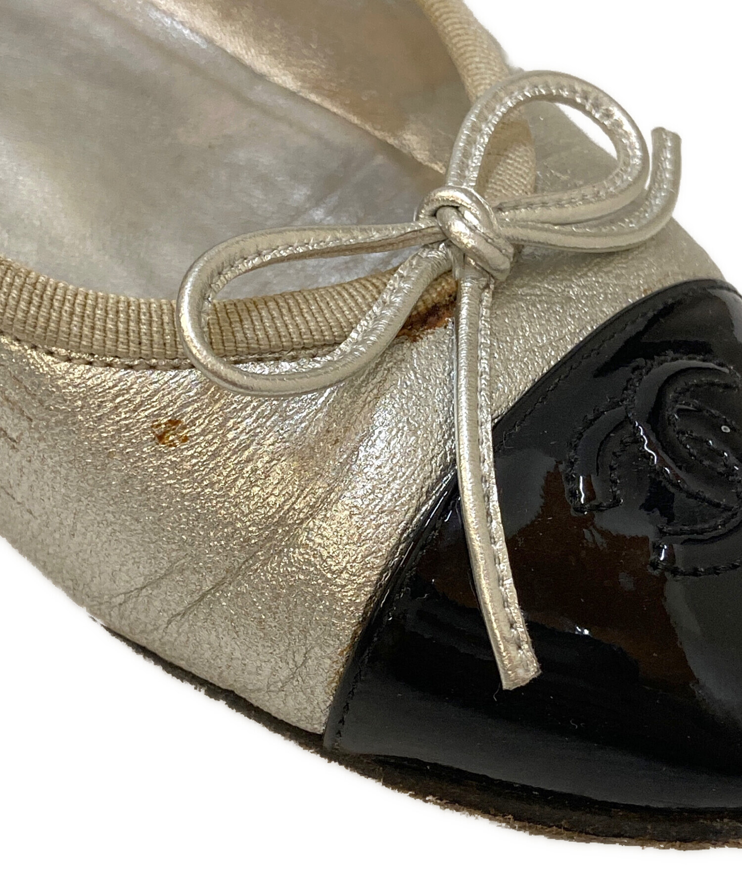 中古・古着通販】CHANEL (シャネル) ココマーク バレリーナ メタリック