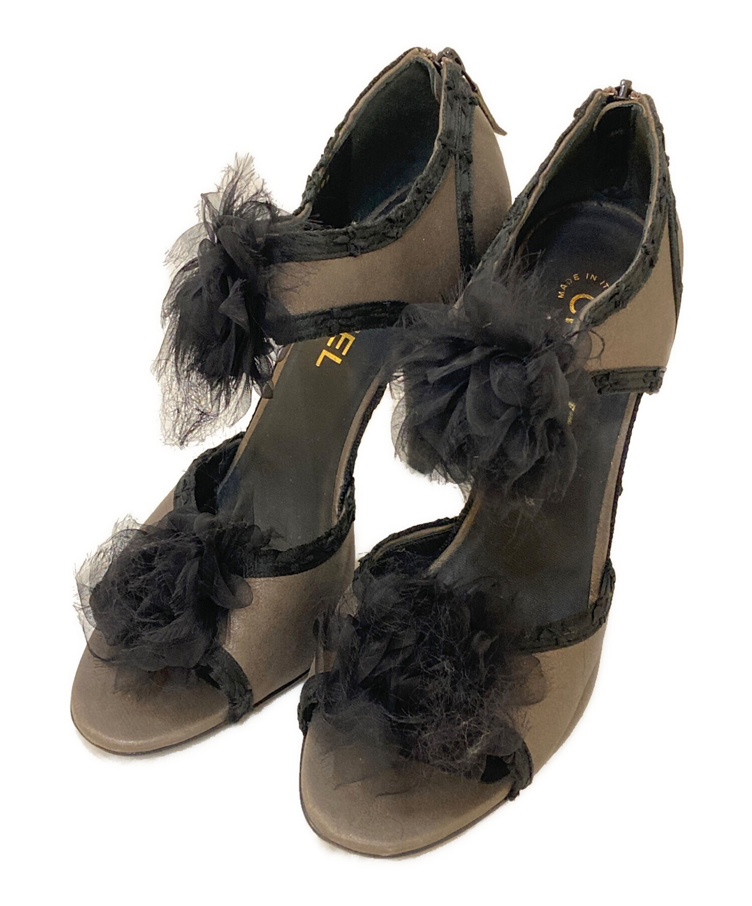 中古・古着通販】CHANEL (シャネル) シフォン レース切替 オープントゥ