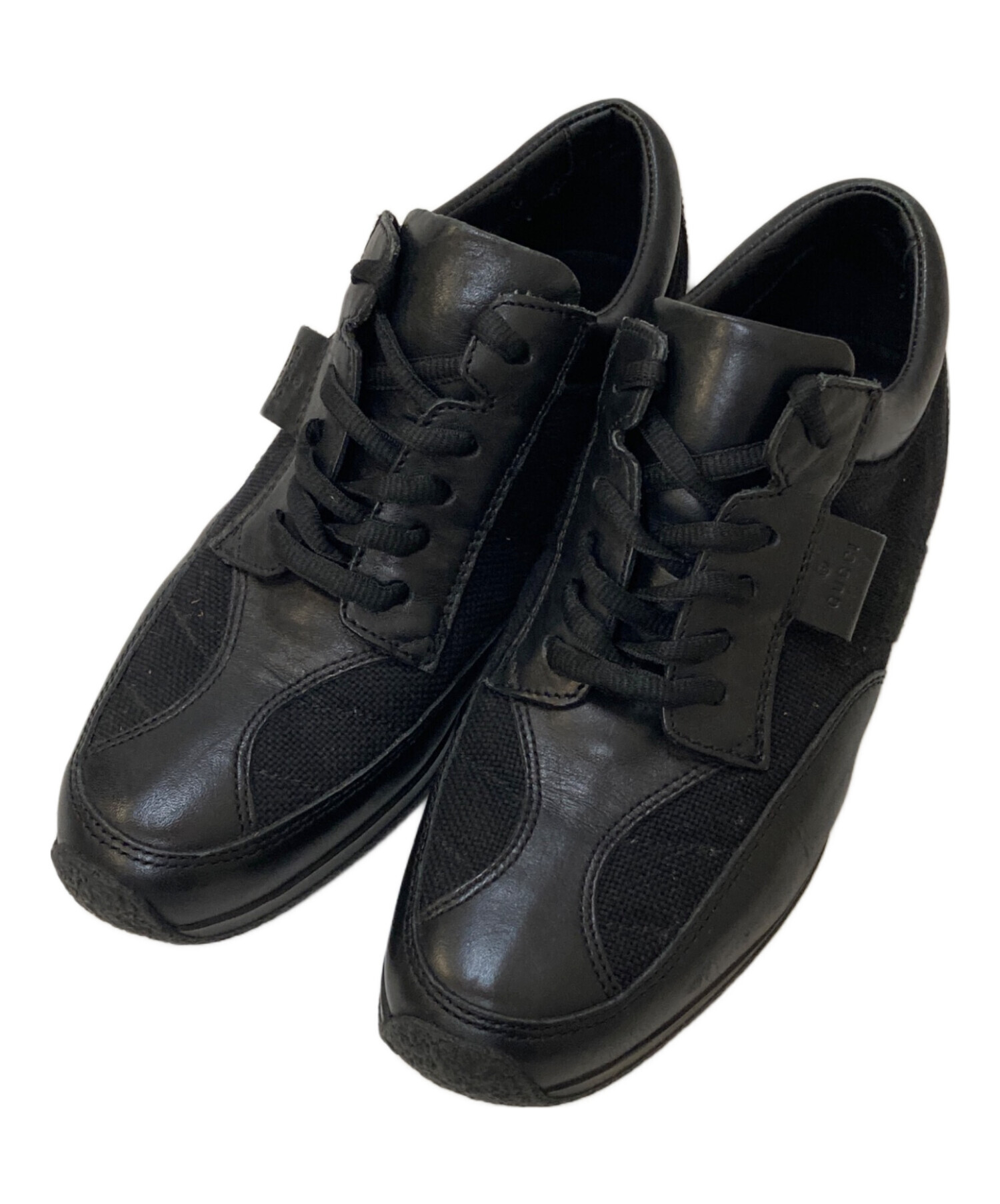 【新品未使用】GUCCI グッチ レザー ドレスシューズ 中古・古着通販】GUCCI (グッチ) レザー切替スニーカー ブラック