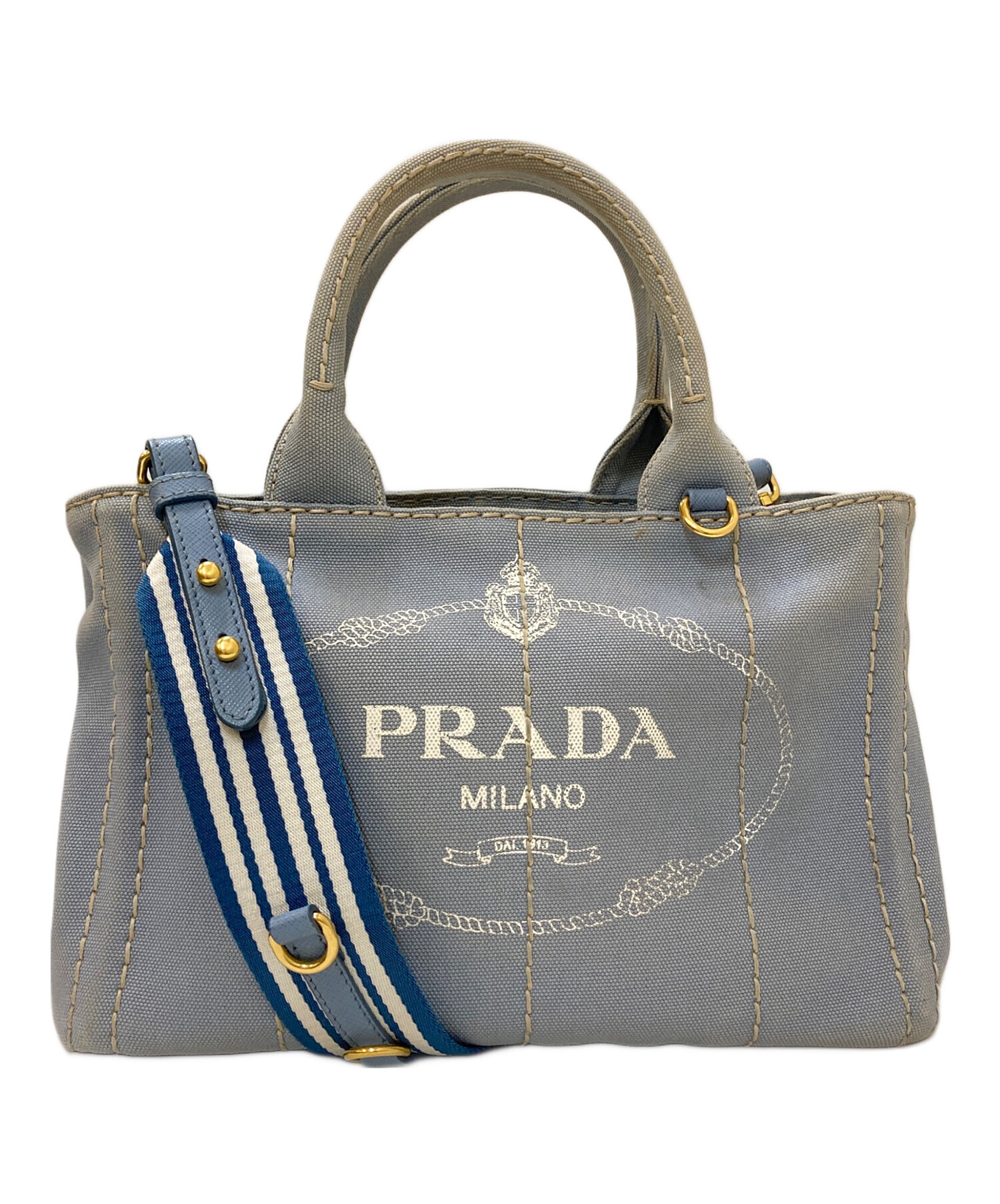 中古・古着通販】PRADA (プラダ) カナパ2wayバッグ スカイブルー