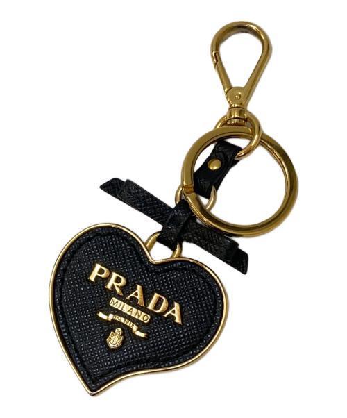 中古・古着通販】PRADA (プラダ) ハートモチーフキーホルダー ブラック