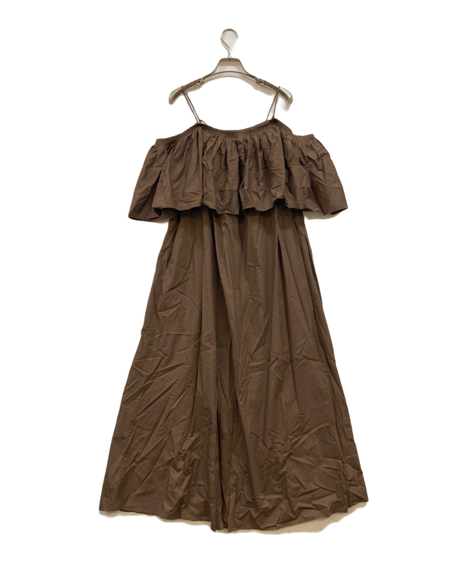 WarmZipDress　ウォームジップドレス　ブラウン　未使用タグつき 中古・古着通販】HERITANOVUM (ヘリテノーム) ラッフルドレス オフ
