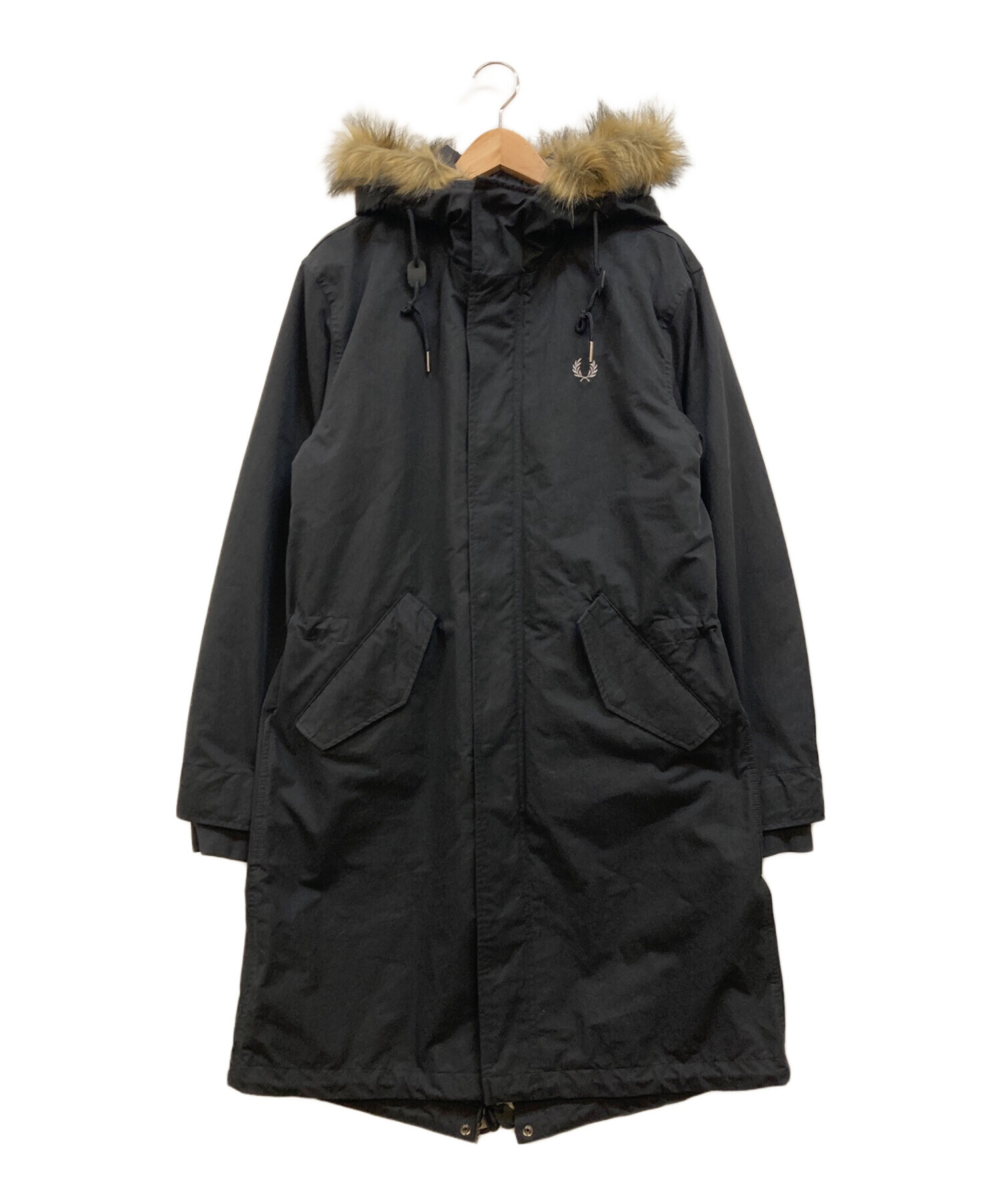 FRED PERRY モッズコート　黒　S 中古・古着通販】FRED PERRY (フレッドペリー) ライナー付モッズコート