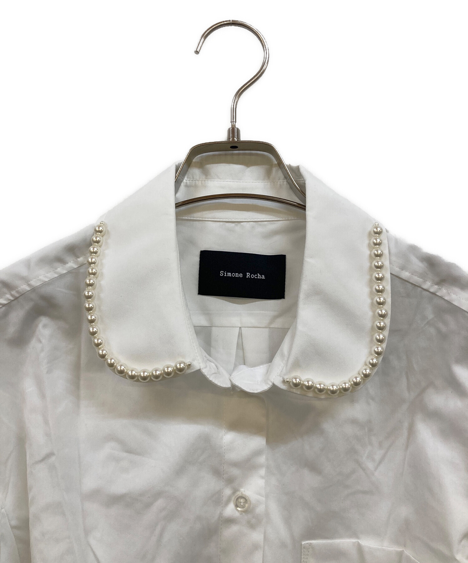 モンクレール　SIMONE ROCHA パフスリーブ パールビジュー付Tシャツ 中古・古着通販】Simone Rocha (シモーネ ロシャ) パフスリーブパール