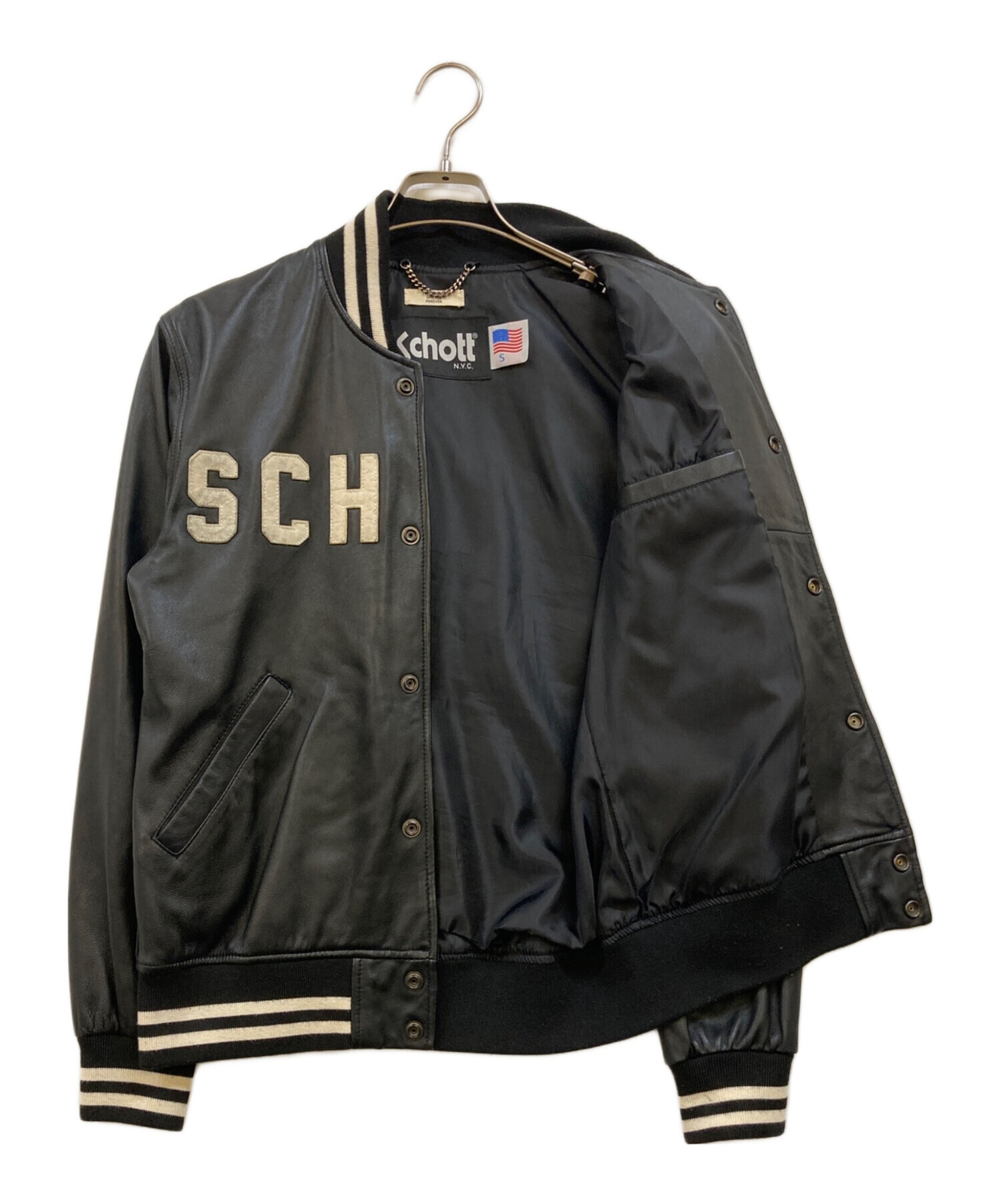 中古・古着通販】Schott (ショット) ラムレザー ワッペン スタジャン