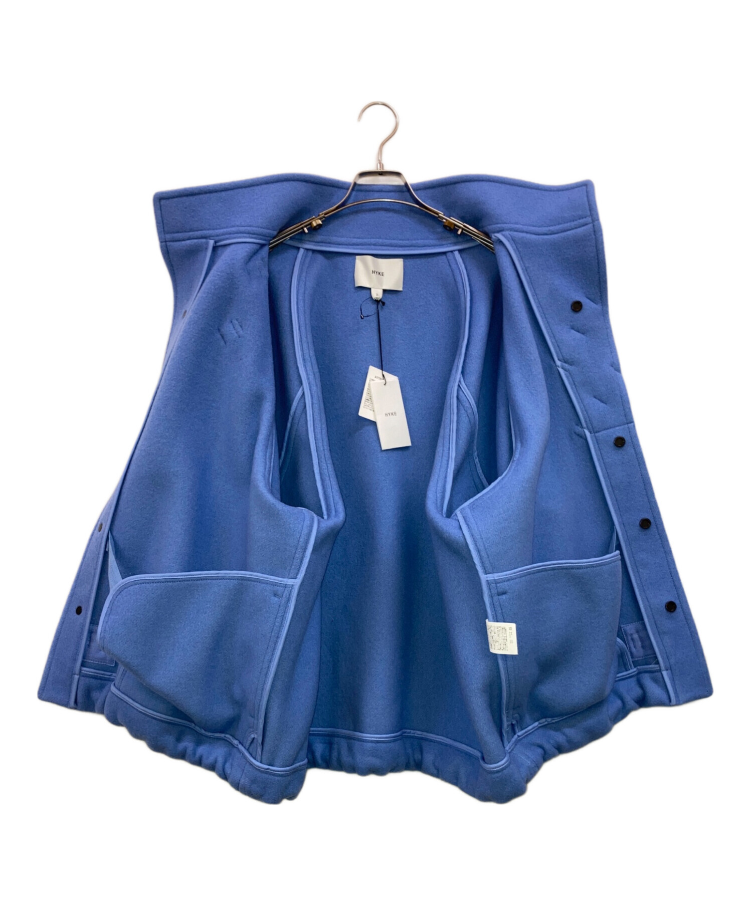 HYKE ハイクDOUBLE FACE DUFFLE JACKET ネイビー1 中古・古着通販】HYKE (ハイク) DOUBLE FACE DUFFLE ブルー サイズ:2