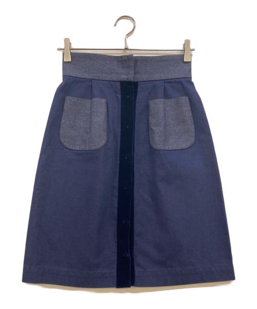 ミュウミュウ ロゴマキシスカート ネイビー 美品 中古・古着通販】MIU MIU (ミュウミュウ) 膝丈タイトスカート ネイビー