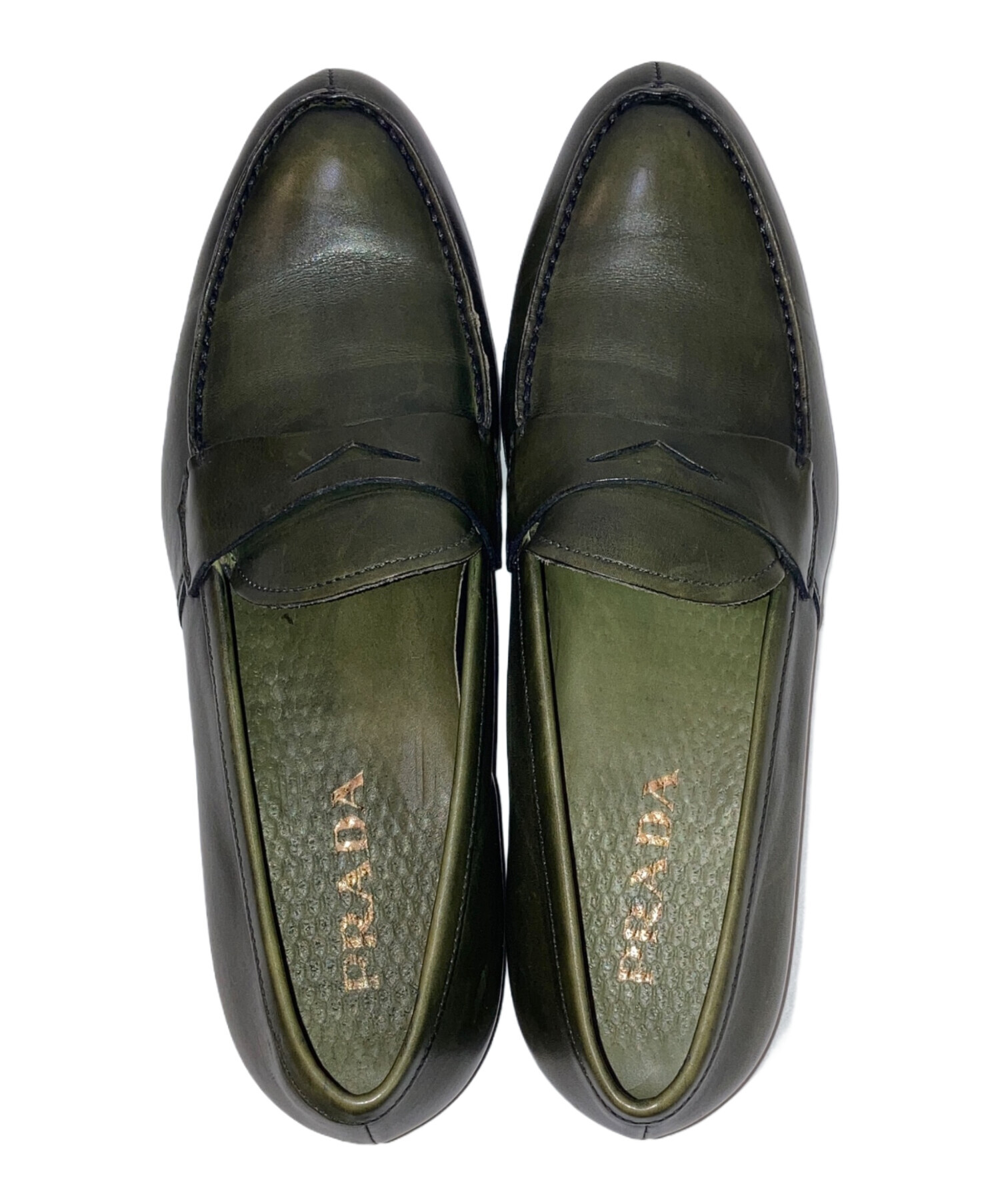 中古・古着通販】PRADA (プラダ) コインローファー グリーン サイズ:6 