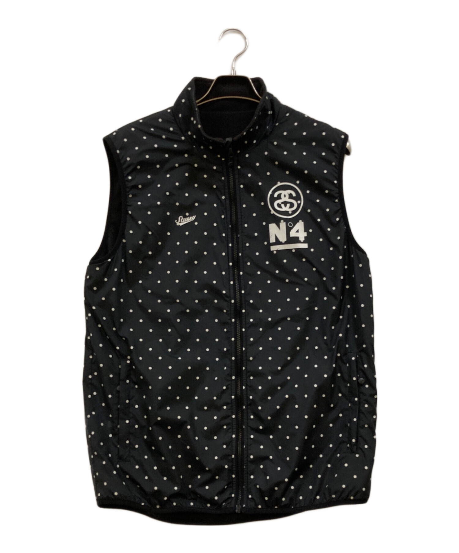 中古・古着通販】stussy (ステューシー) リバーシブルベスト ブラック