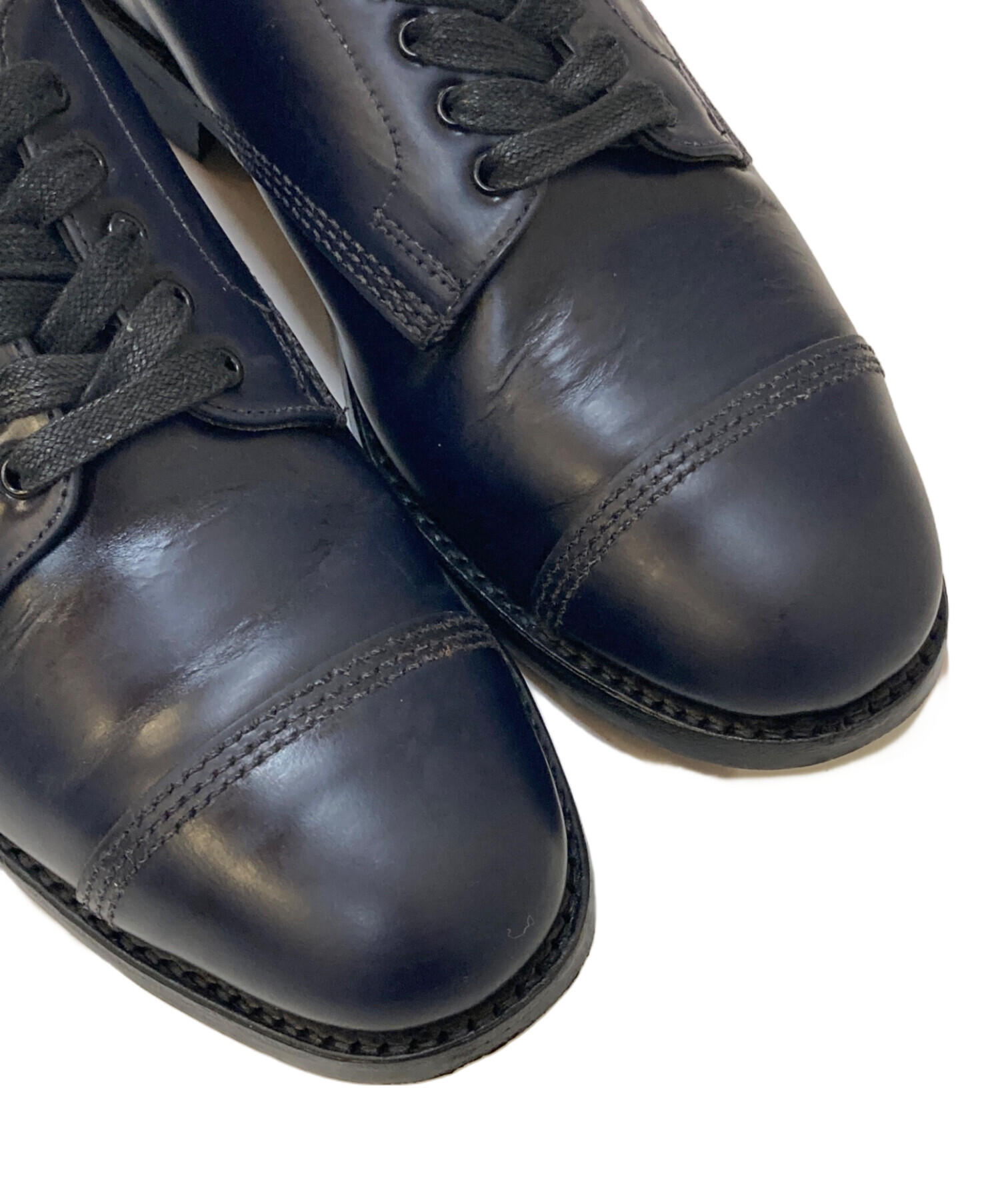 靴 SANDERS TOECAP GIBSON UK7 中古・古着通販】SANDERS (サンダース) Toe Cap Gibson ネイビー