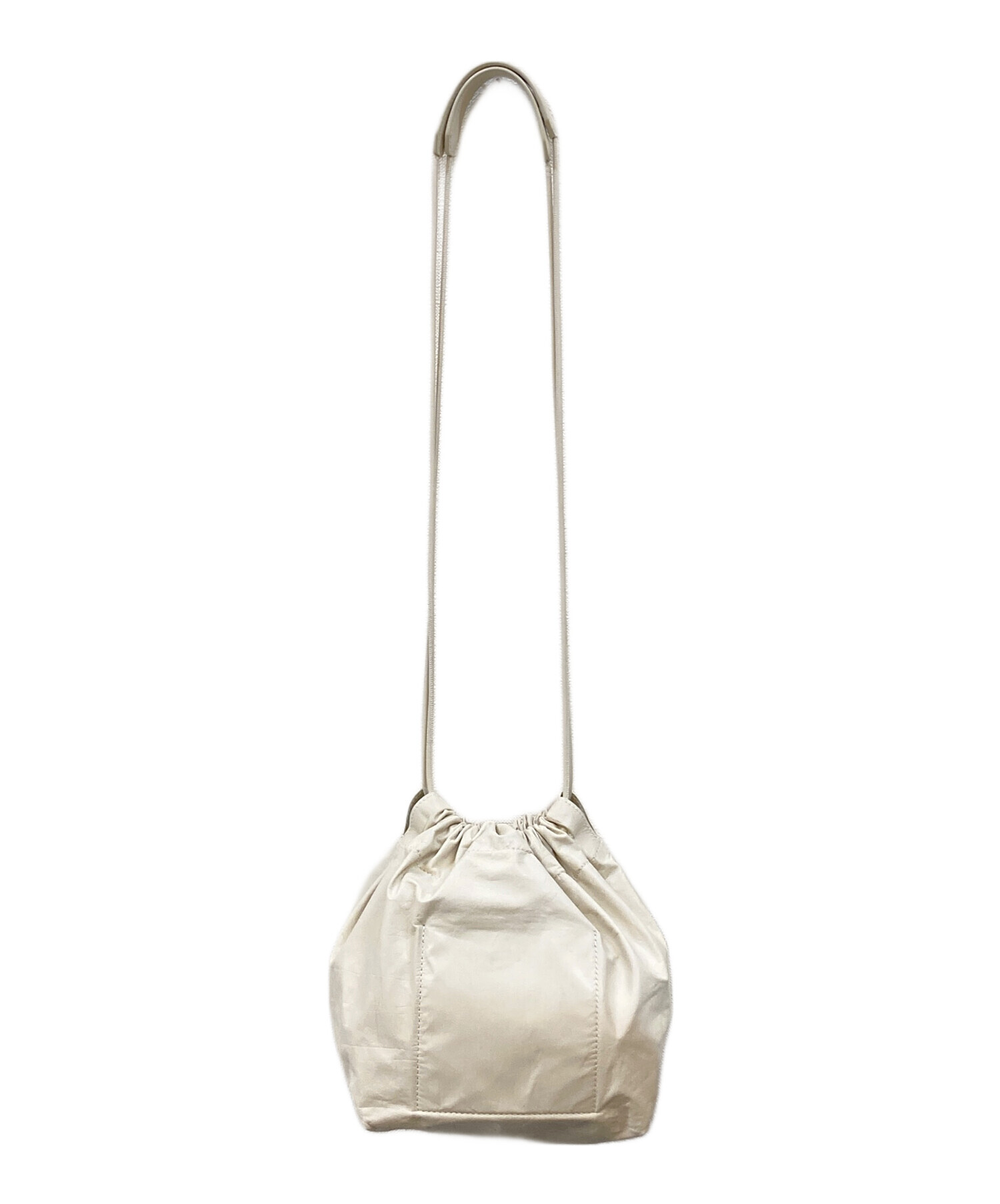 JIL SANDER アイボリー ドローストリングバッグ 中古・古着通販】JIL SANDER (ジルサンダー) ドローストリング レザー