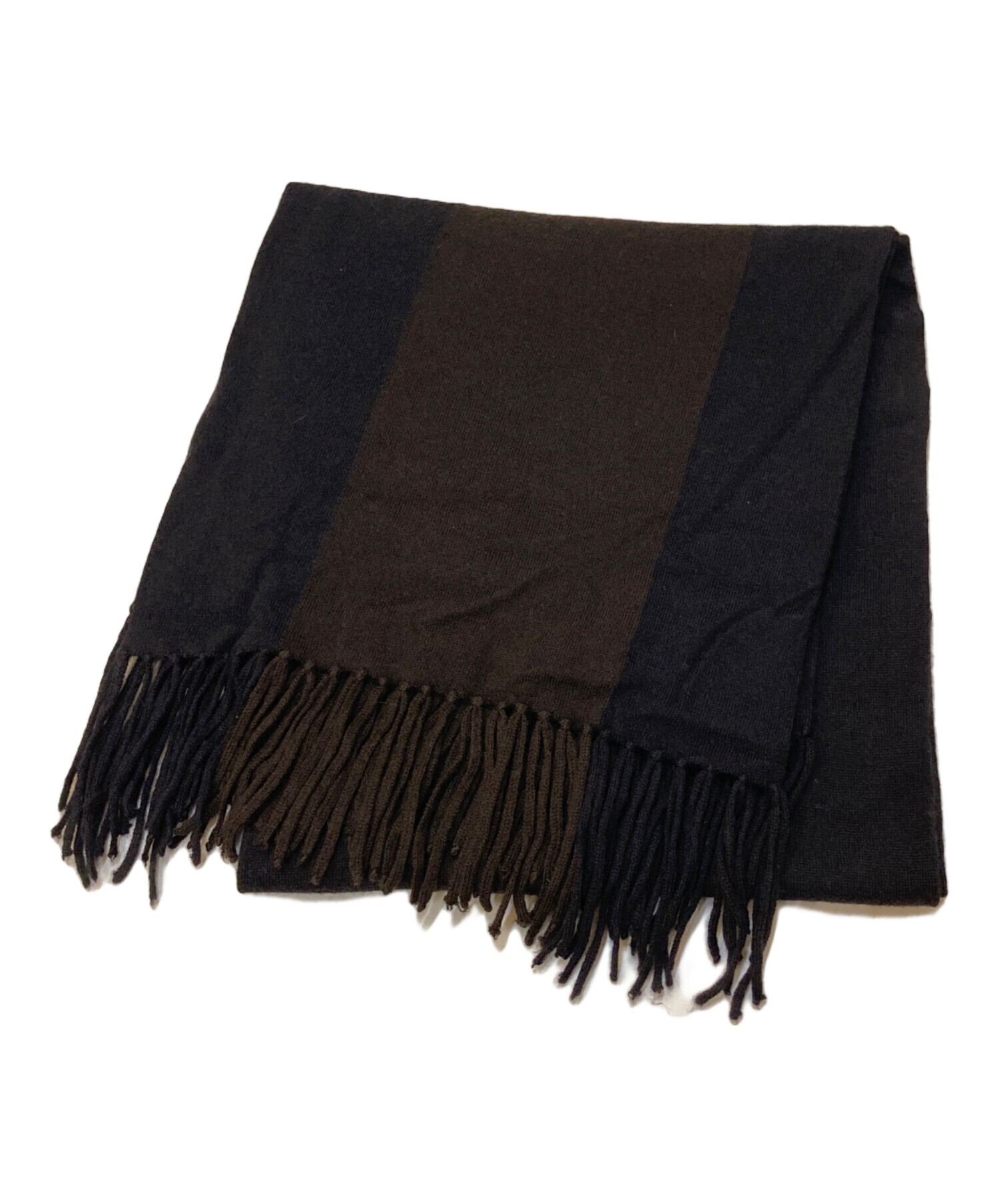 中古・古着通販】HERMES (エルメス) カシミヤウール フリンジマフラー